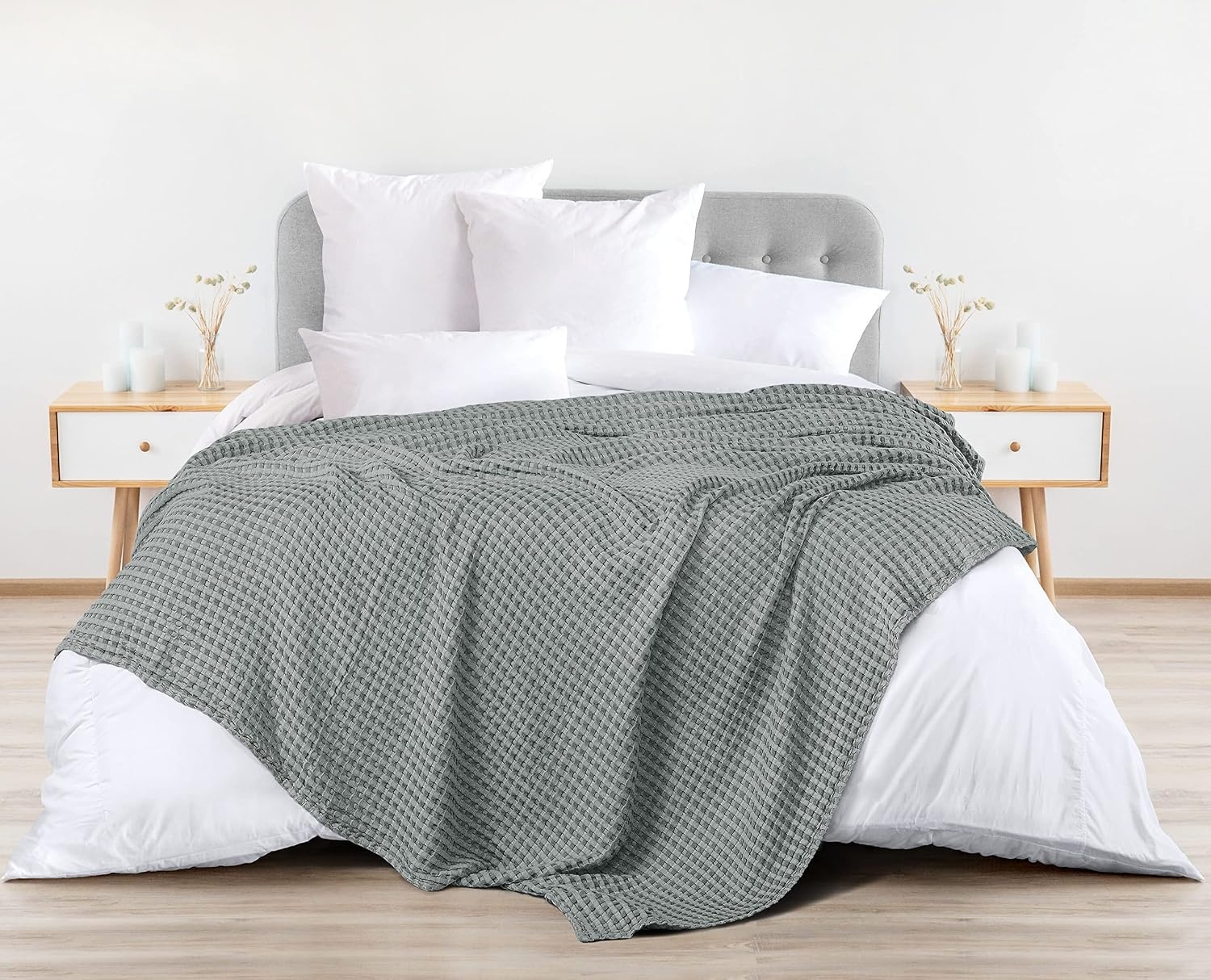 image:imageUtopia Bedding 100 Baumwolle Waffeldecke Kuschedecke 300 GSM Anthrazitgrau 274 x 228 cm weiche leichte atmungsaktive tagesdecke Sofa amp Couch berwurf fr alle JahreszeitenKhles Grau