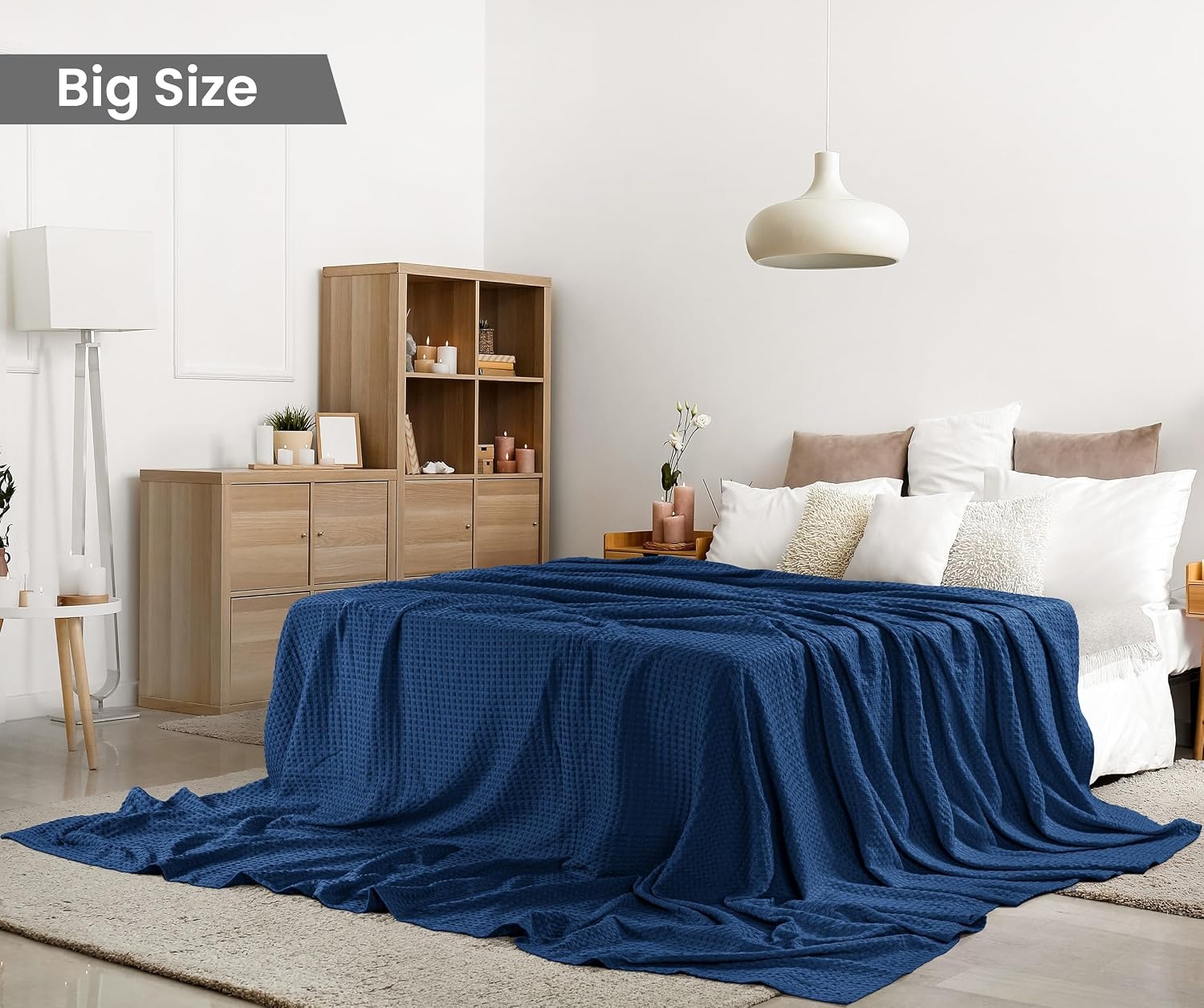 image:imageUtopia Bedding 100 Baumwolle Waffeldecke Kuschedecke 300 GSM Anthrazitgrau 274 x 228 cm weiche leichte atmungsaktive tagesdecke Sofa amp Couch berwurf fr alle JahreszeitenMarine