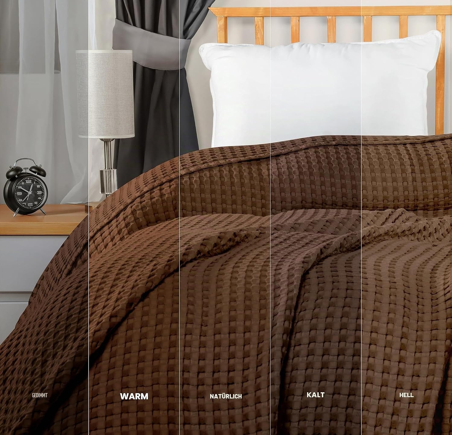image:imageUtopia Bedding 100 Baumwolle Waffeldecke Kuschedecke 300 GSM Anthrazitgrau 274 x 228 cm weiche leichte atmungsaktive tagesdecke Sofa amp Couch berwurf fr alle JahreszeitenBraun
