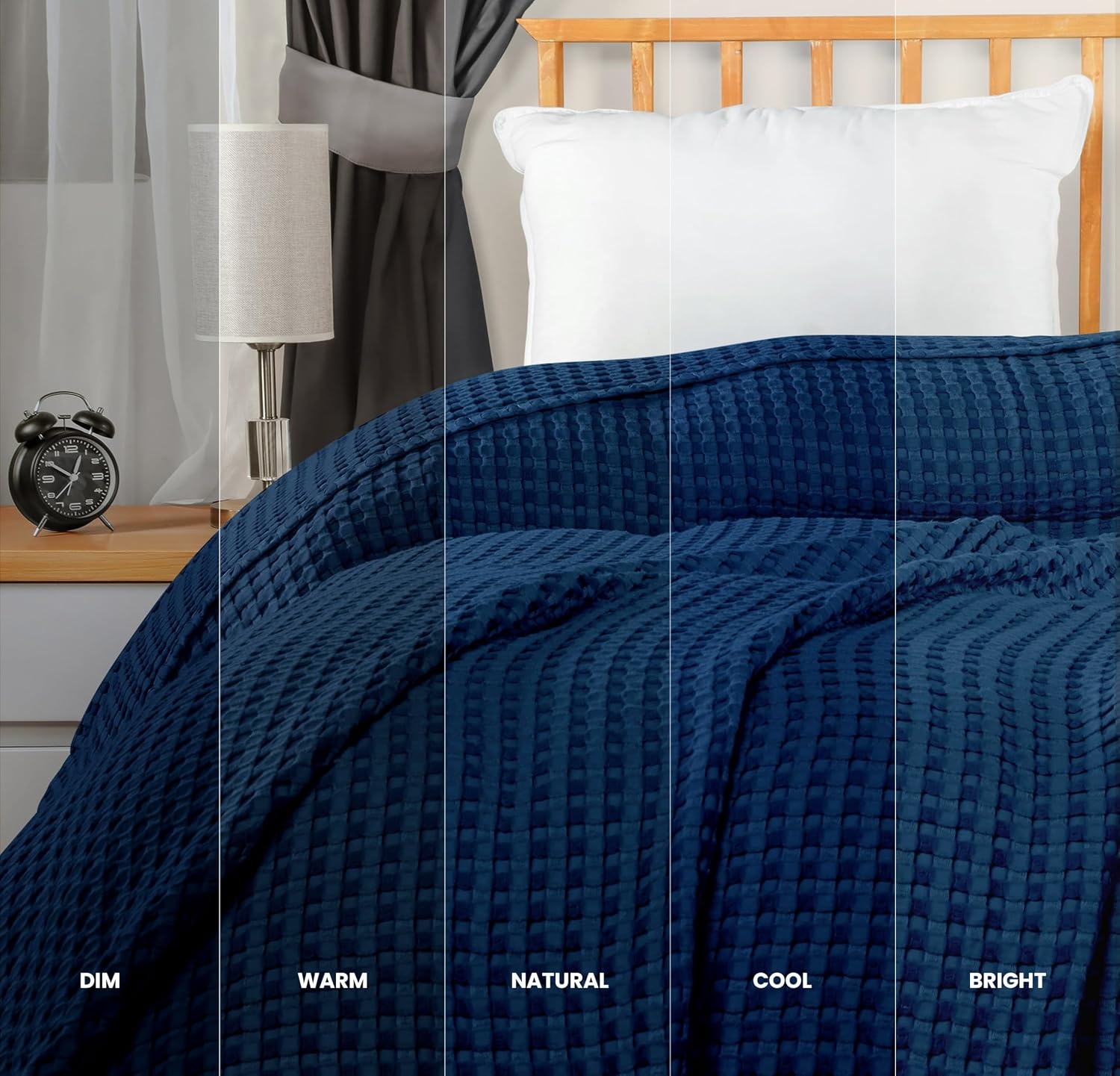 image:imageUtopia Bedding 100 Baumwolle Waffeldecke Kuschedecke 300 GSM Anthrazitgrau 274 x 228 cm weiche leichte atmungsaktive tagesdecke Sofa amp Couch berwurf fr alle JahreszeitenMarine