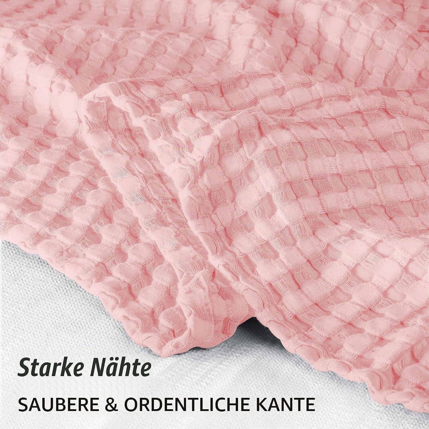 image:imageUtopia Bedding 100 Baumwolle Waffeldecke Kuschedecke 300 GSM Anthrazitgrau 274 x 228 cm weiche leichte atmungsaktive tagesdecke Sofa amp Couch berwurf fr alle JahreszeitenRosa
