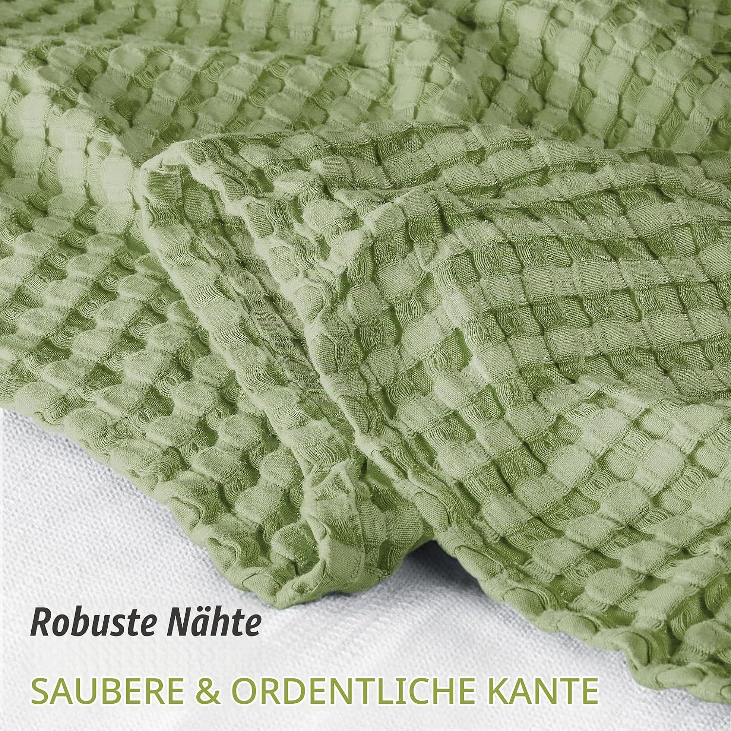 image:imageUtopia Bedding 100 Baumwolle Waffeldecke Kuschedecke 300 GSM Anthrazitgrau 274 x 228 cm weiche leichte atmungsaktive tagesdecke Sofa amp Couch berwurf fr alle JahreszeitenSalbeigrn