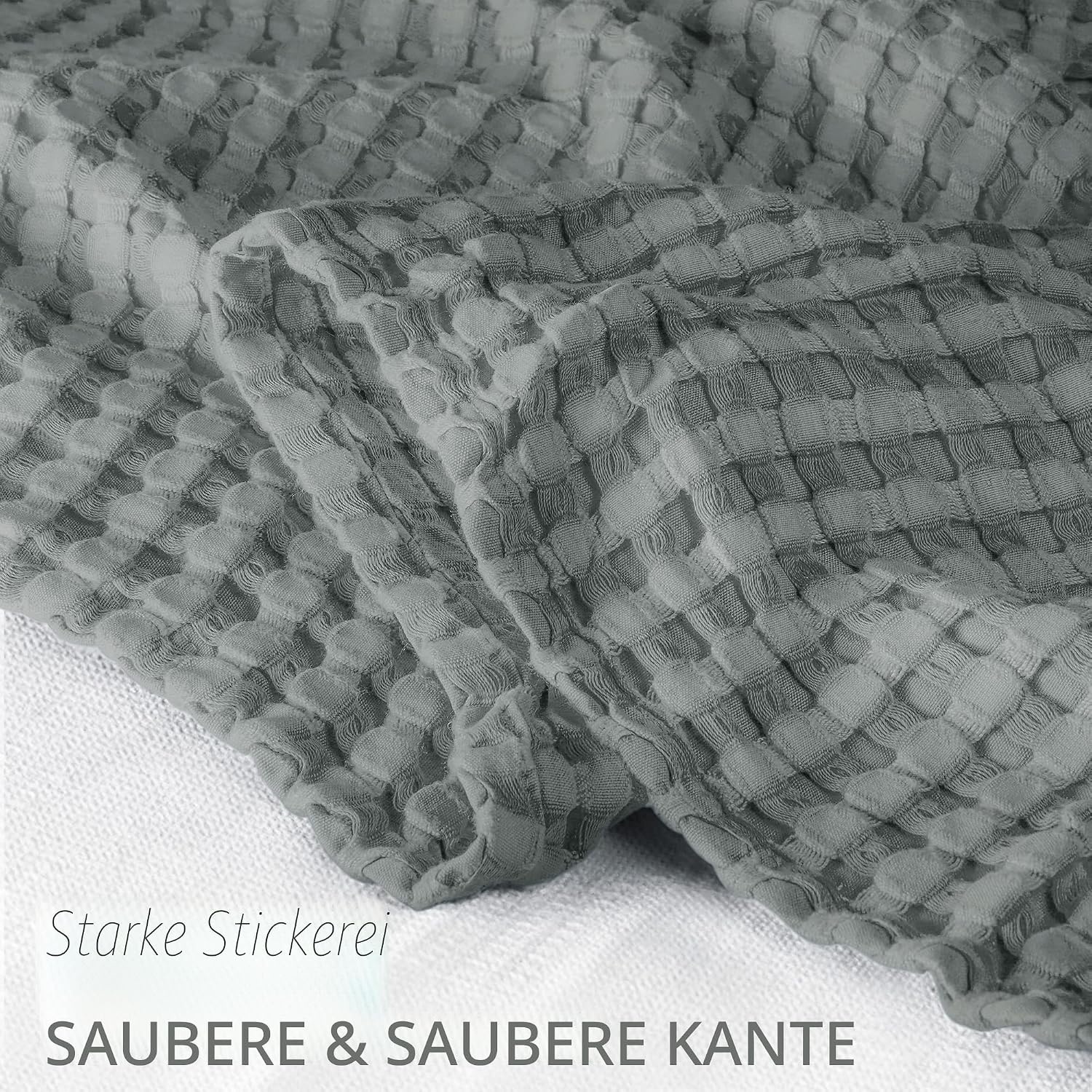 image:imageUtopia Bedding 100 Baumwolle Waffeldecke Kuschedecke 300 GSM Anthrazitgrau 274 x 228 cm weiche leichte atmungsaktive tagesdecke Sofa amp Couch berwurf fr alle JahreszeitenKhles Grau