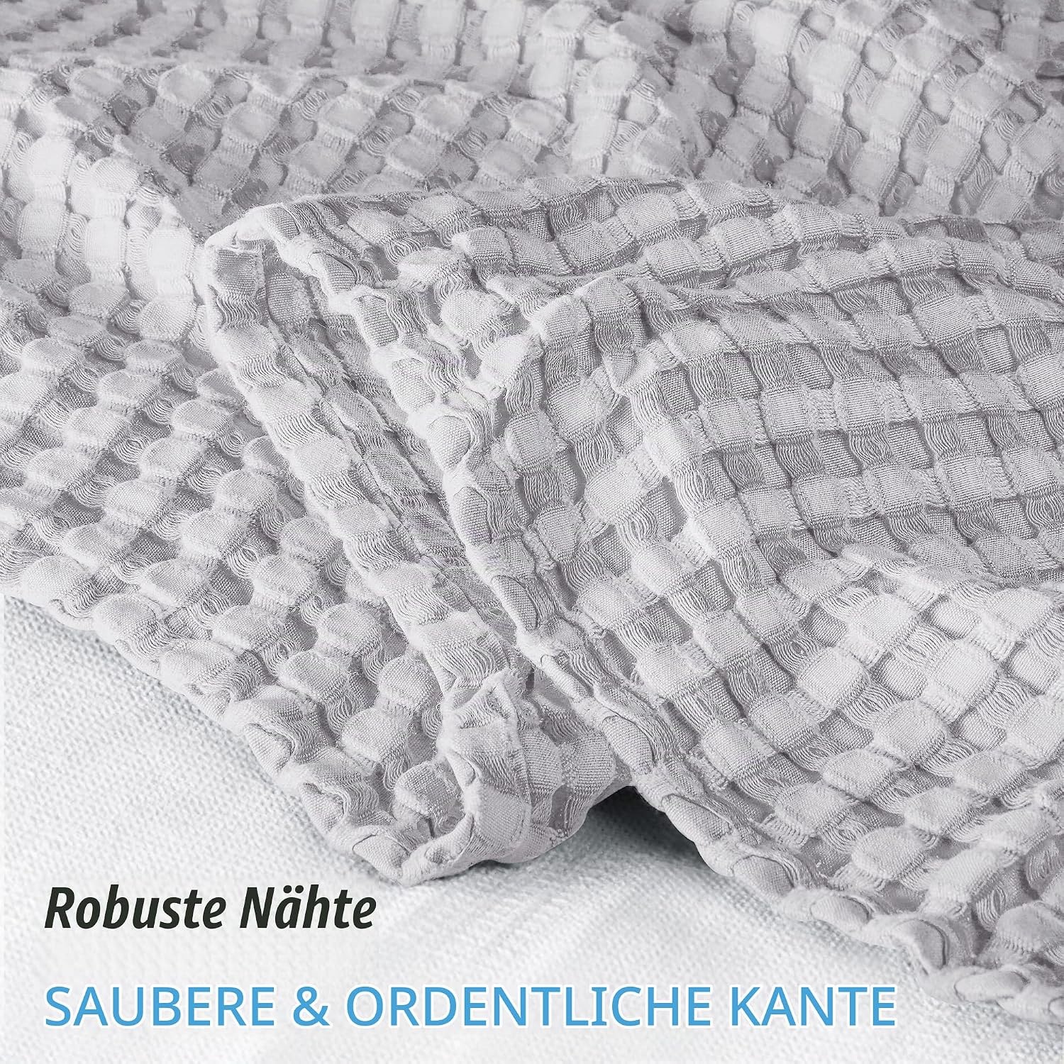 image:imageUtopia Bedding 100 Baumwolle Waffeldecke Kuschedecke 300 GSM Anthrazitgrau 274 x 228 cm weiche leichte atmungsaktive tagesdecke Sofa amp Couch berwurf fr alle JahreszeitenSilber