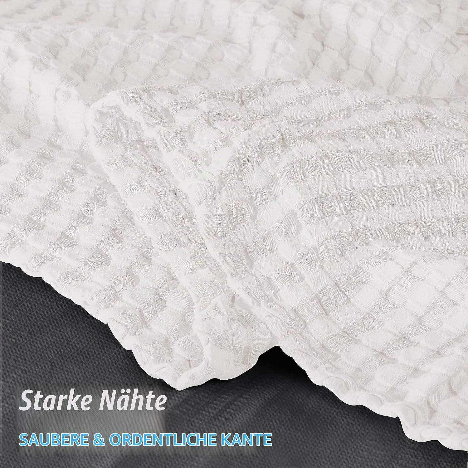image:imageUtopia Bedding 100 Baumwolle Waffeldecke Kuschedecke 300 GSM Anthrazitgrau 274 x 228 cm weiche leichte atmungsaktive tagesdecke Sofa amp Couch berwurf fr alle JahreszeitenWei