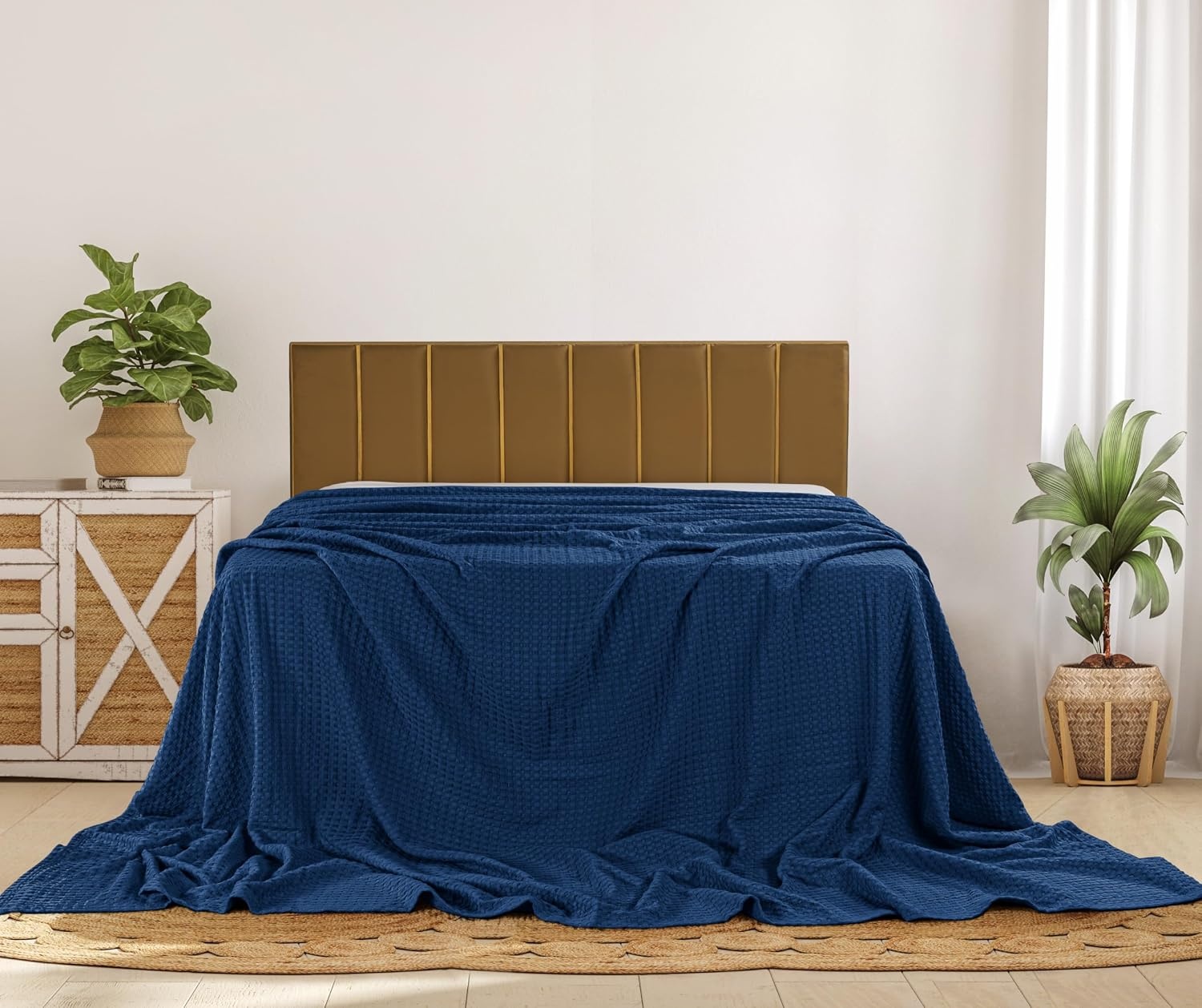 image:imageUtopia Bedding 100 Baumwolle Waffeldecke Kuschedecke 300 GSM Anthrazitgrau 274 x 228 cm weiche leichte atmungsaktive tagesdecke Sofa amp Couch berwurf fr alle JahreszeitenMarine