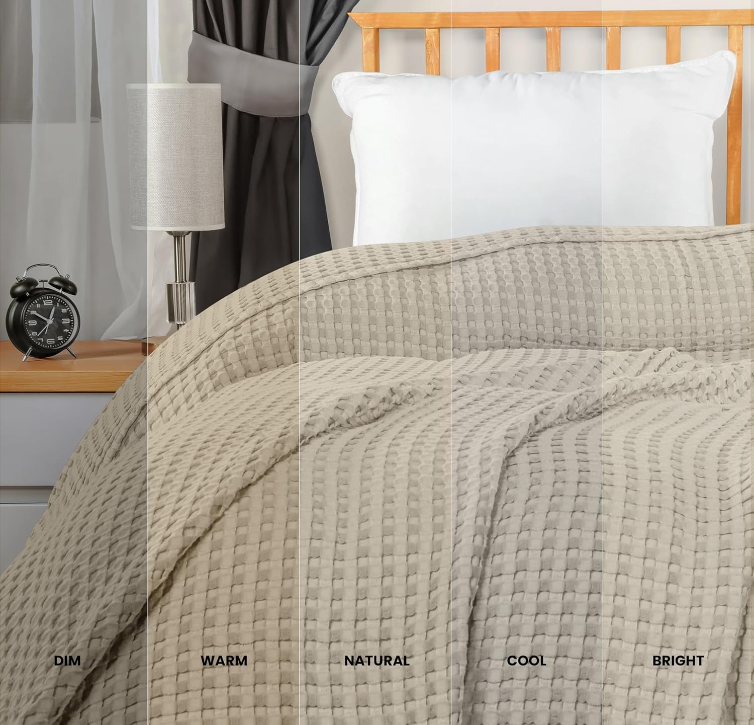 image:imageUtopia Bedding 100 Baumwolle Waffeldecke Kuschedecke 300 GSM Anthrazitgrau 274 x 228 cm weiche leichte atmungsaktive tagesdecke Sofa amp Couch berwurf fr alle JahreszeitenKhaki