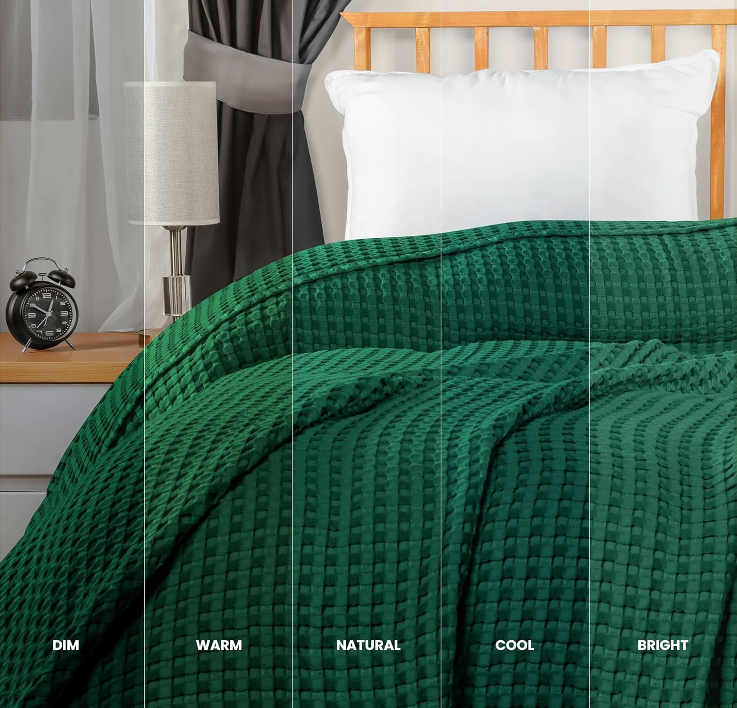 image:imageUtopia Bedding 100 Baumwolle Waffeldecke Kuschedecke 300 GSM Anthrazitgrau 274 x 228 cm weiche leichte atmungsaktive tagesdecke Sofa amp Couch berwurf fr alle JahreszeitenWaldgrn