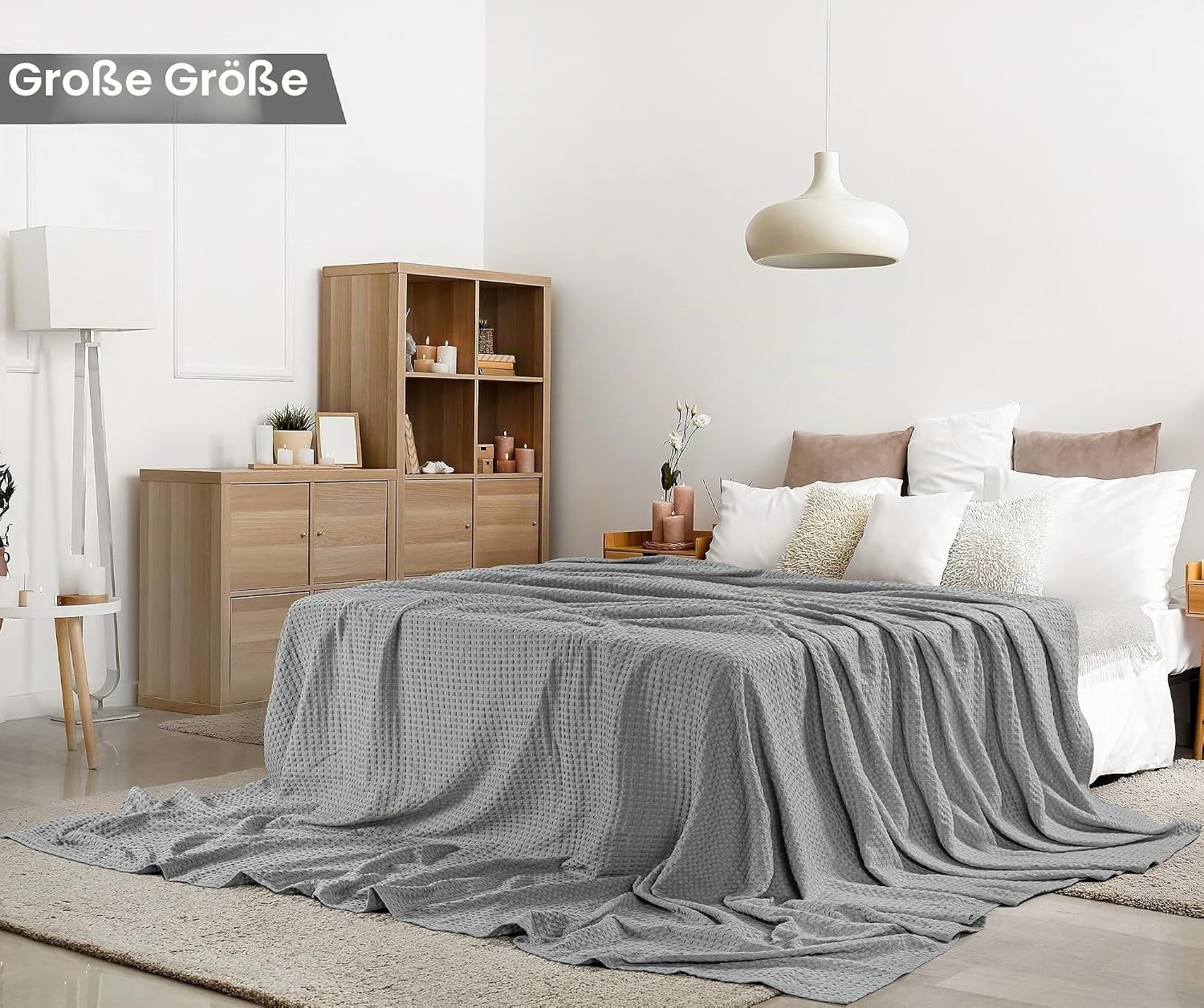 image:imageUtopia Bedding 100 Baumwolle Waffeldecke Kuschedecke 300 GSM Anthrazitgrau 274 x 228 cm weiche leichte atmungsaktive tagesdecke Sofa amp Couch berwurf fr alle JahreszeitenKhles Grau