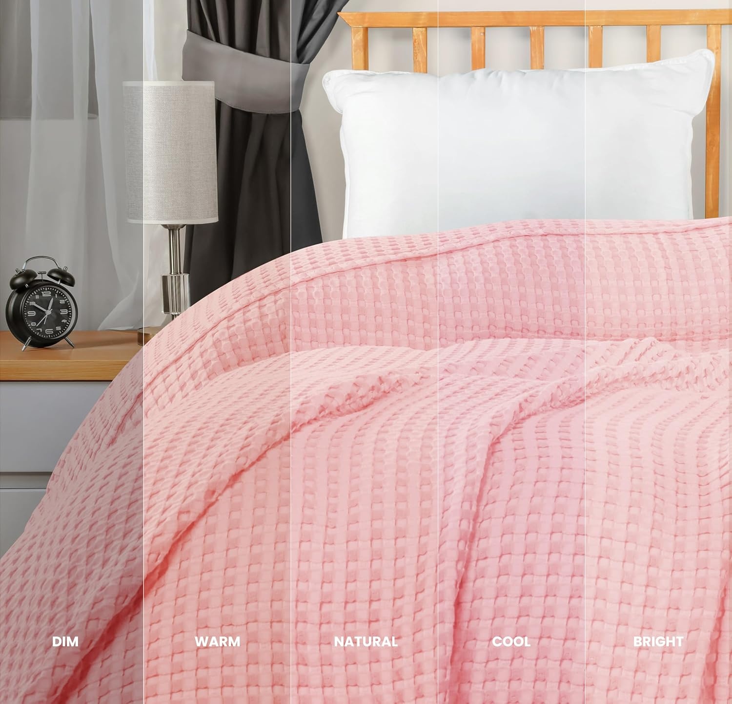 image:imageUtopia Bedding 100 Baumwolle Waffeldecke Kuschedecke 300 GSM Anthrazitgrau 274 x 228 cm weiche leichte atmungsaktive tagesdecke Sofa amp Couch berwurf fr alle JahreszeitenRosa