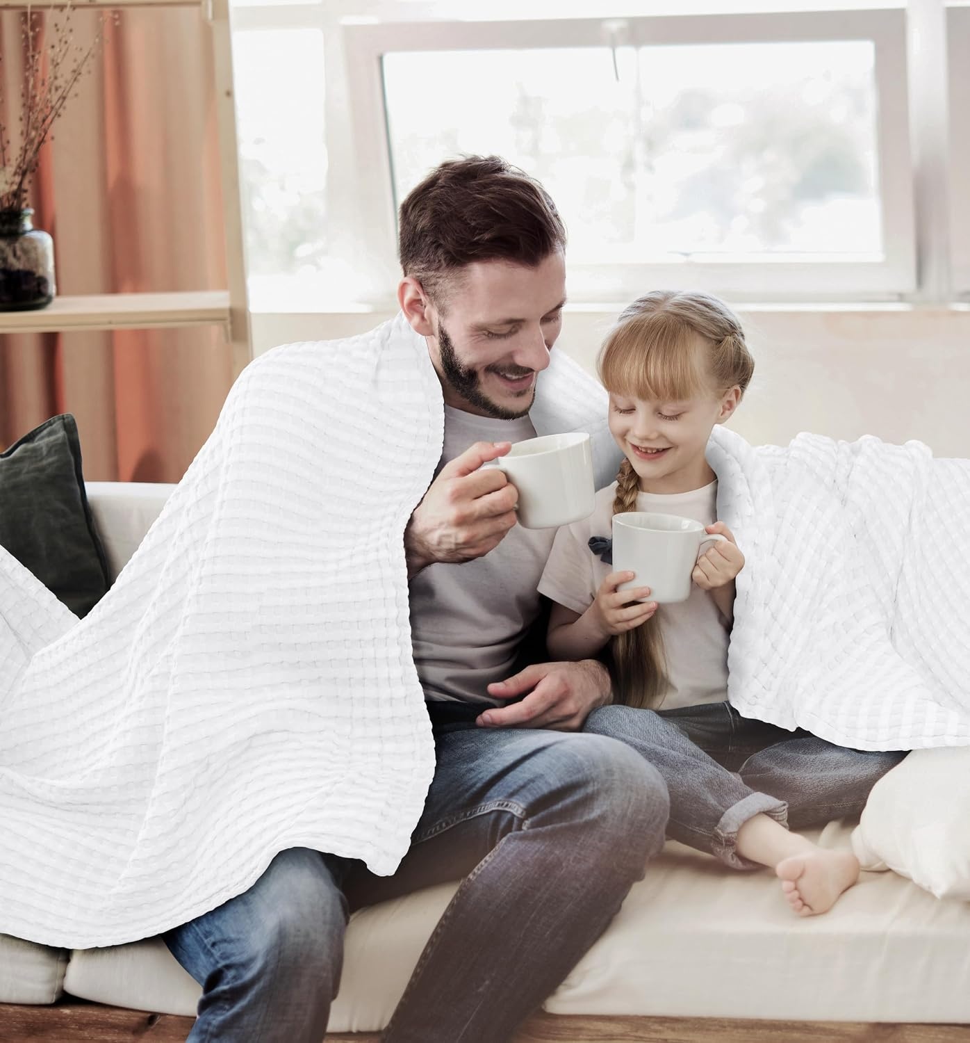 image:imageUtopia Bedding 100 Baumwolle Waffeldecke Kuschedecke 300 GSM Anthrazitgrau 274 x 228 cm weiche leichte atmungsaktive tagesdecke Sofa amp Couch berwurf fr alle JahreszeitenWei