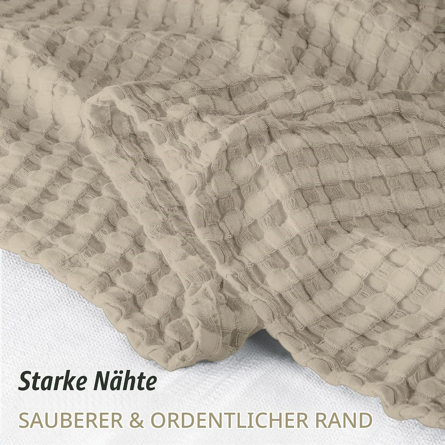 image:imageUtopia Bedding 100 Baumwolle Waffeldecke Kuschedecke 300 GSM Anthrazitgrau 274 x 228 cm weiche leichte atmungsaktive tagesdecke Sofa amp Couch berwurf fr alle JahreszeitenKhaki