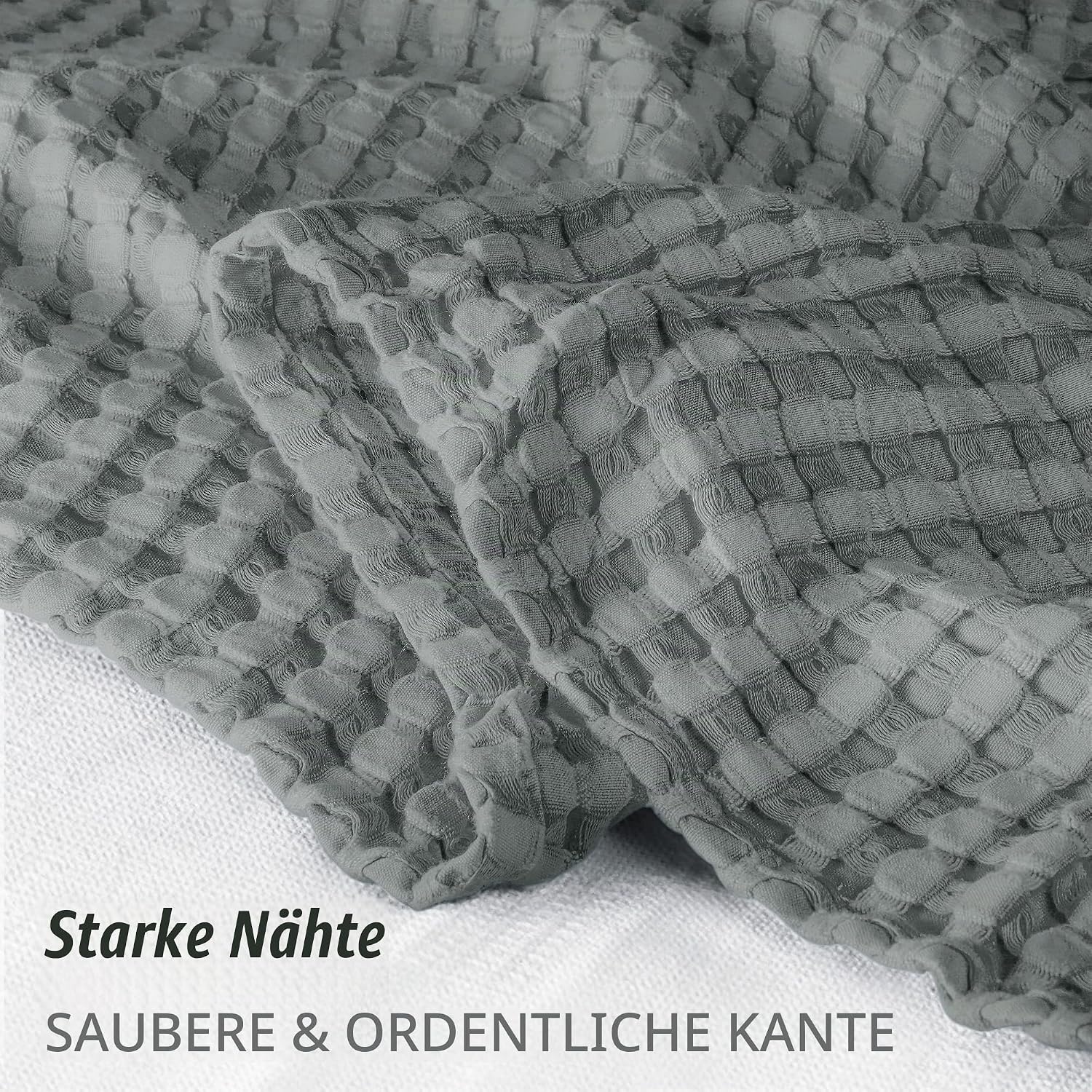 image:imageUtopia Bedding 100 Baumwolle Waffeldecke Kuschedecke 300 GSM Anthrazitgrau 274 x 228 cm weiche leichte atmungsaktive tagesdecke Sofa amp Couch berwurf fr alle JahreszeitenKhles Grau