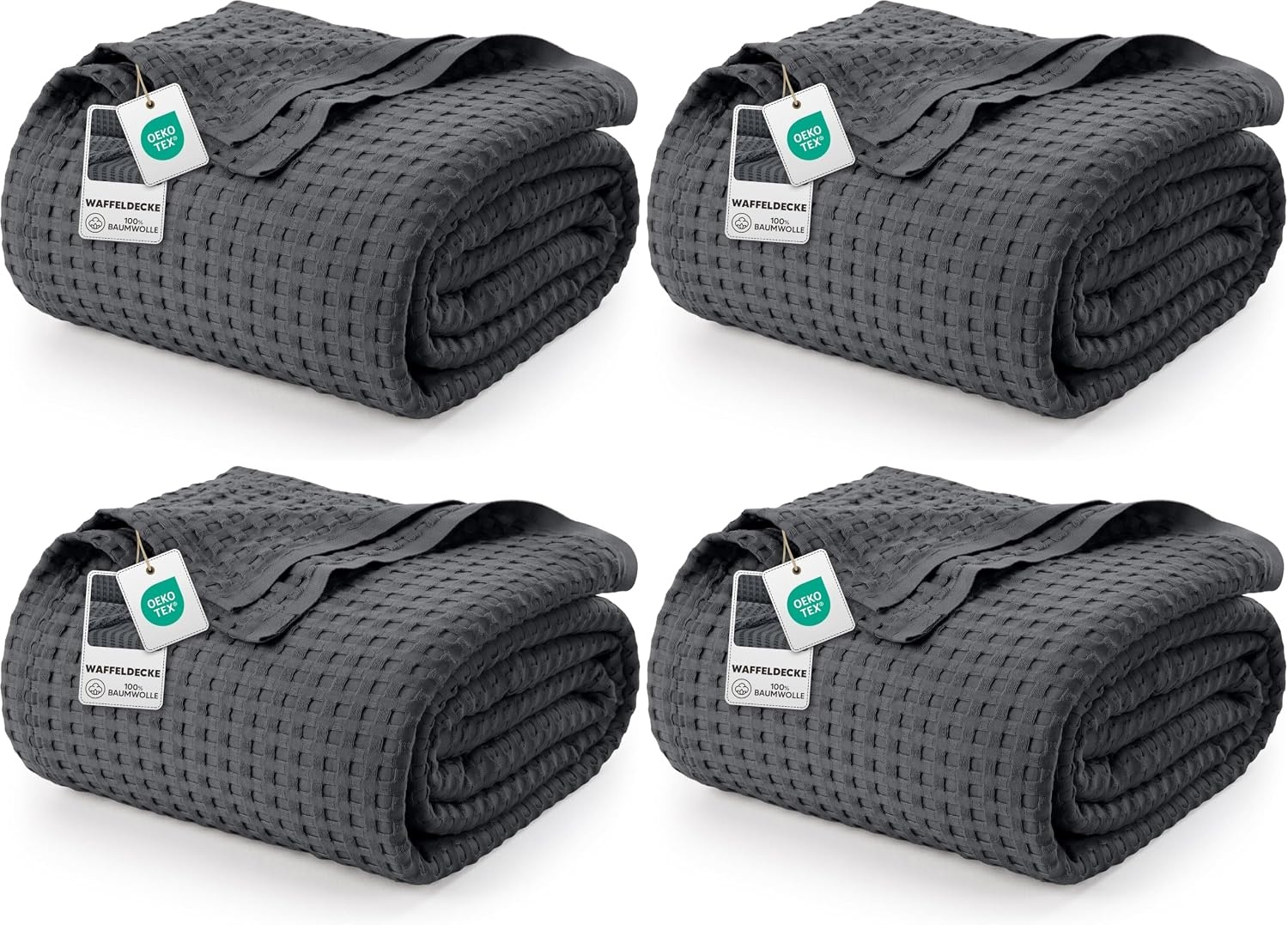 image:imageUtopia Bedding 100 Baumwolle Waffeldecke Kuschedecke 300 GSM Anthrazitgrau 274 x 228 cm weiche leichte atmungsaktive tagesdecke Sofa amp Couch berwurf fr alle JahreszeitenAnthrazit