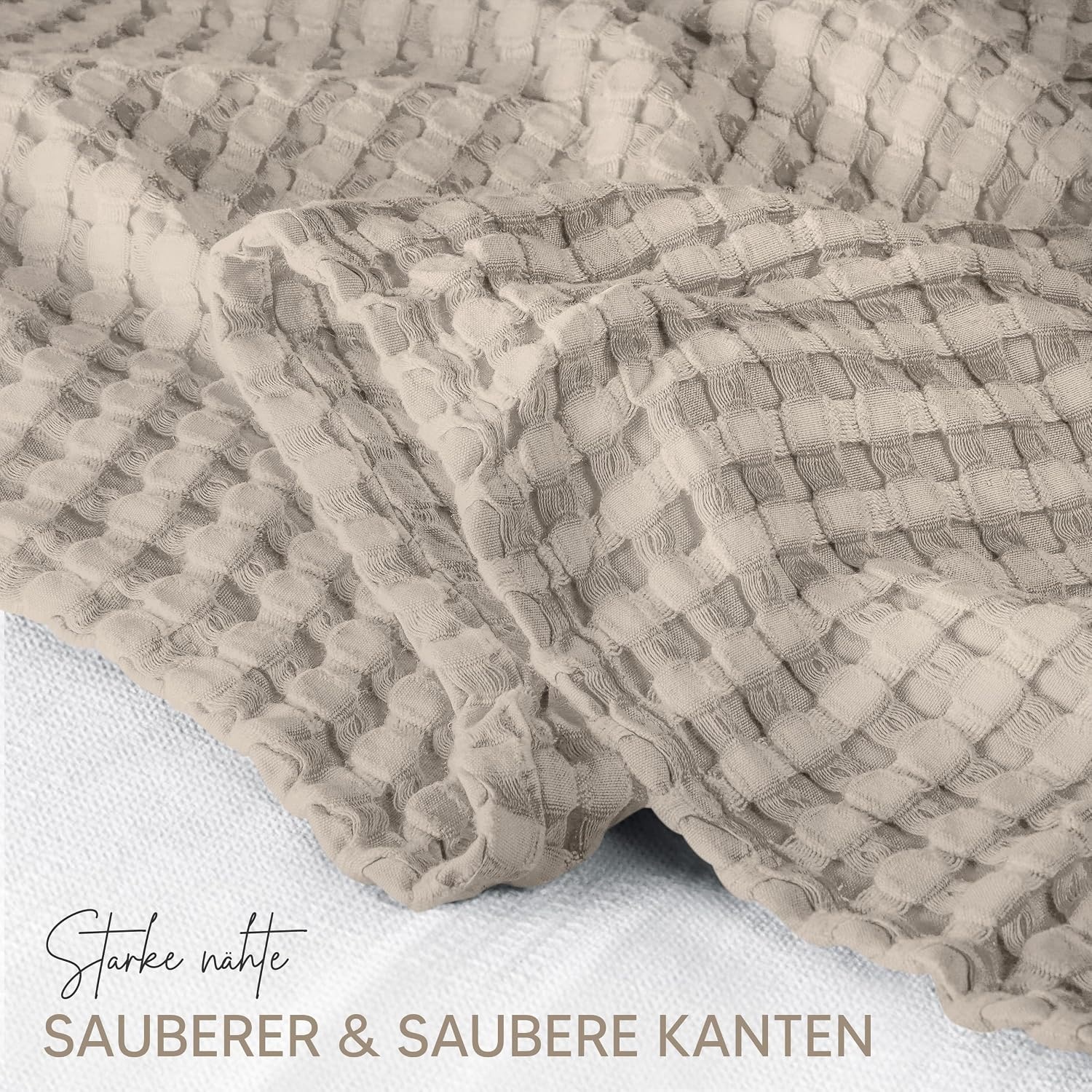 image:imageUtopia Bedding 100 Baumwolle Waffeldecke Kuschedecke 300 GSM Anthrazitgrau 274 x 228 cm weiche leichte atmungsaktive tagesdecke Sofa amp Couch berwurf fr alle JahreszeitenKhaki