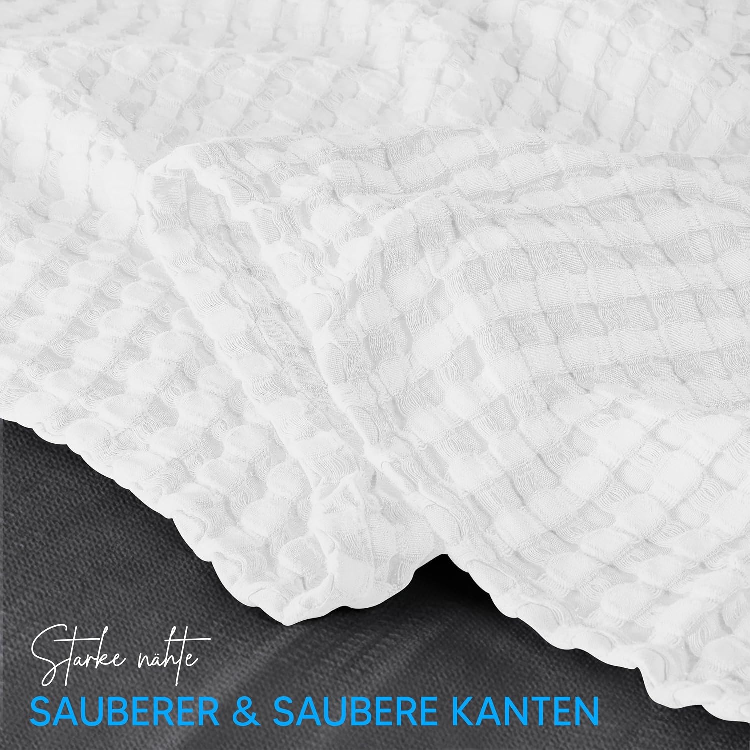 image:imageUtopia Bedding 100 Baumwolle Waffeldecke Kuschedecke 300 GSM Anthrazitgrau 274 x 228 cm weiche leichte atmungsaktive tagesdecke Sofa amp Couch berwurf fr alle JahreszeitenWei