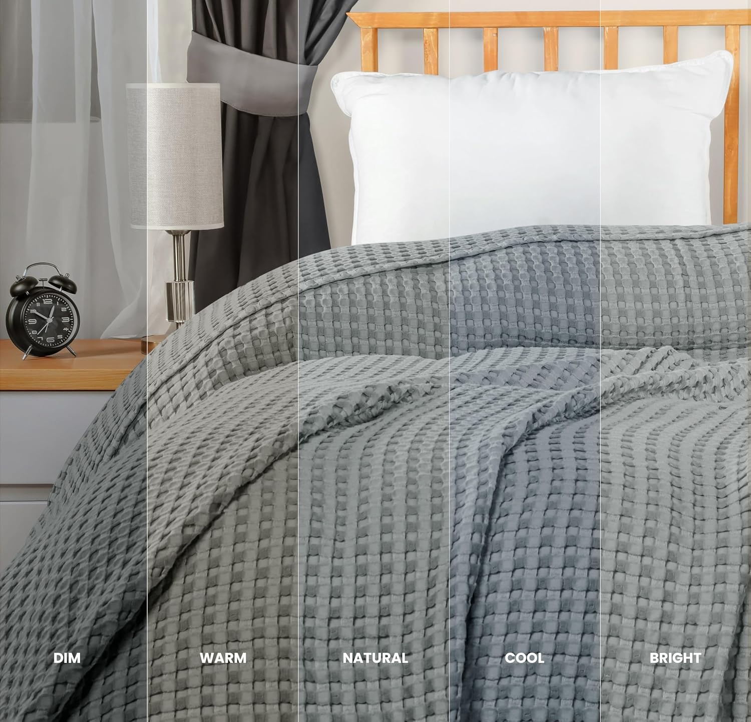 image:imageUtopia Bedding 100 Baumwolle Waffeldecke Kuschedecke 300 GSM Anthrazitgrau 274 x 228 cm weiche leichte atmungsaktive tagesdecke Sofa amp Couch berwurf fr alle JahreszeitenKhles Grau