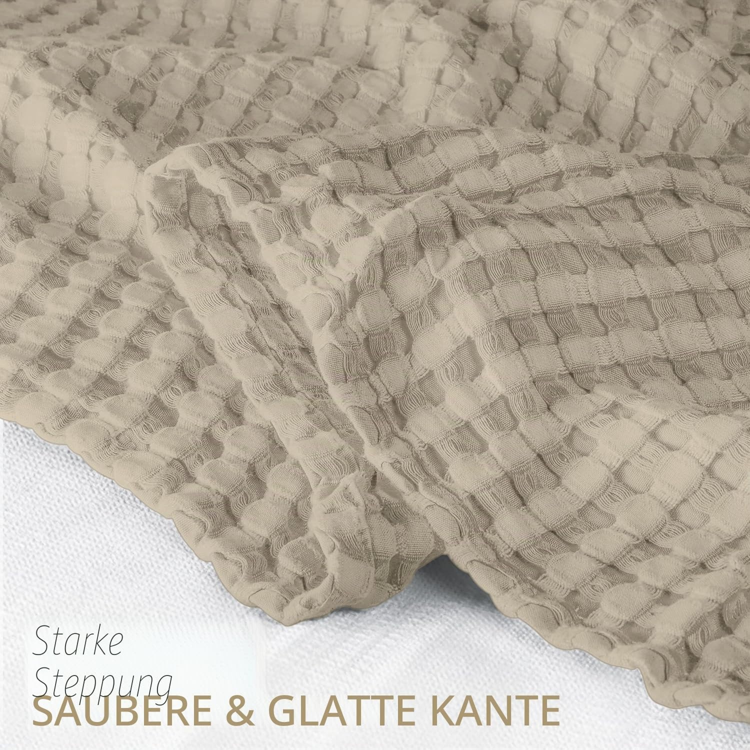 image:imageUtopia Bedding 100 Baumwolle Waffeldecke Kuschedecke 300 GSM Anthrazitgrau 274 x 228 cm weiche leichte atmungsaktive tagesdecke Sofa amp Couch berwurf fr alle JahreszeitenKhaki
