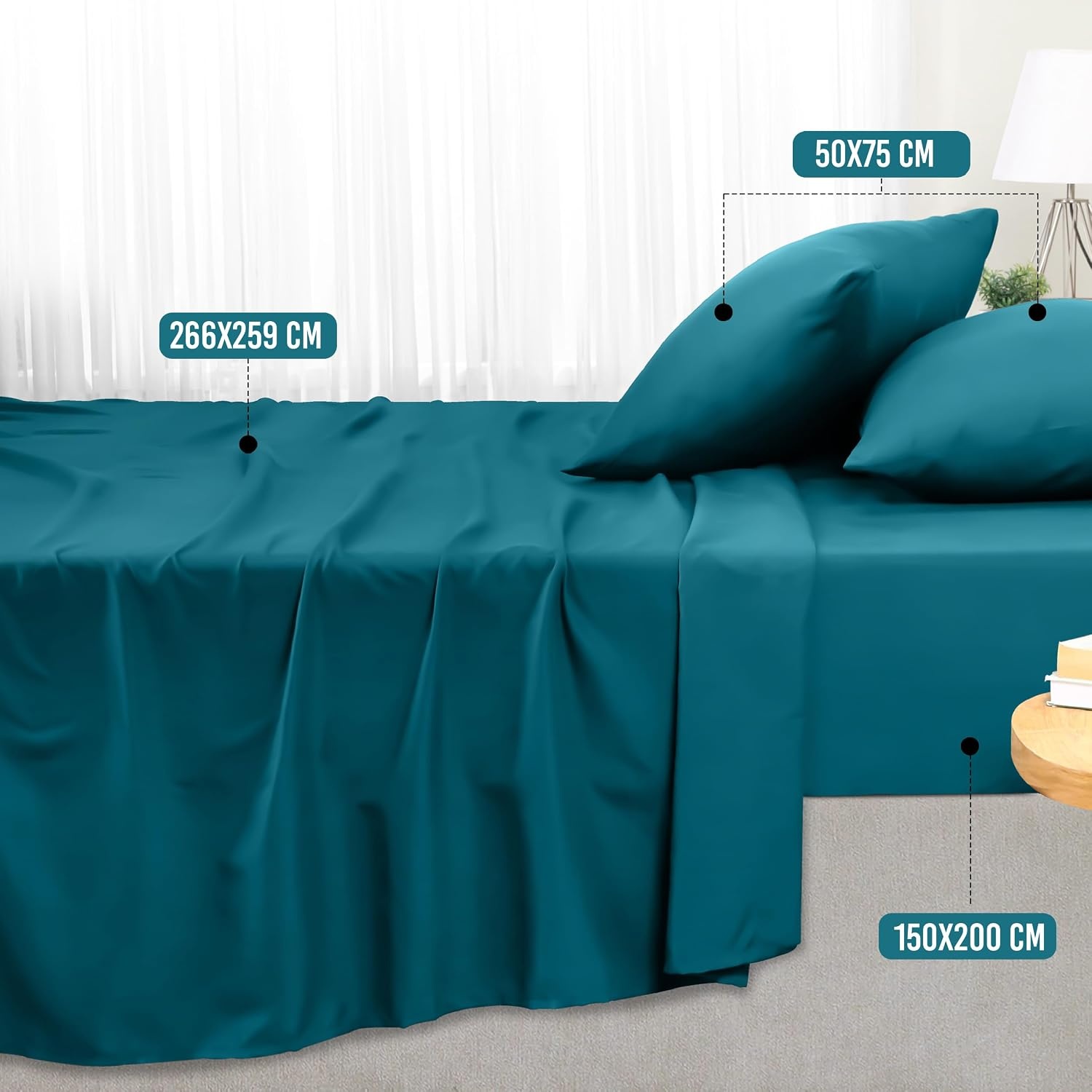 image:imageUtopia Bedding 4 Teilige Bettlaken Set 135x190cm Niederlndisches BlauDenim Blau