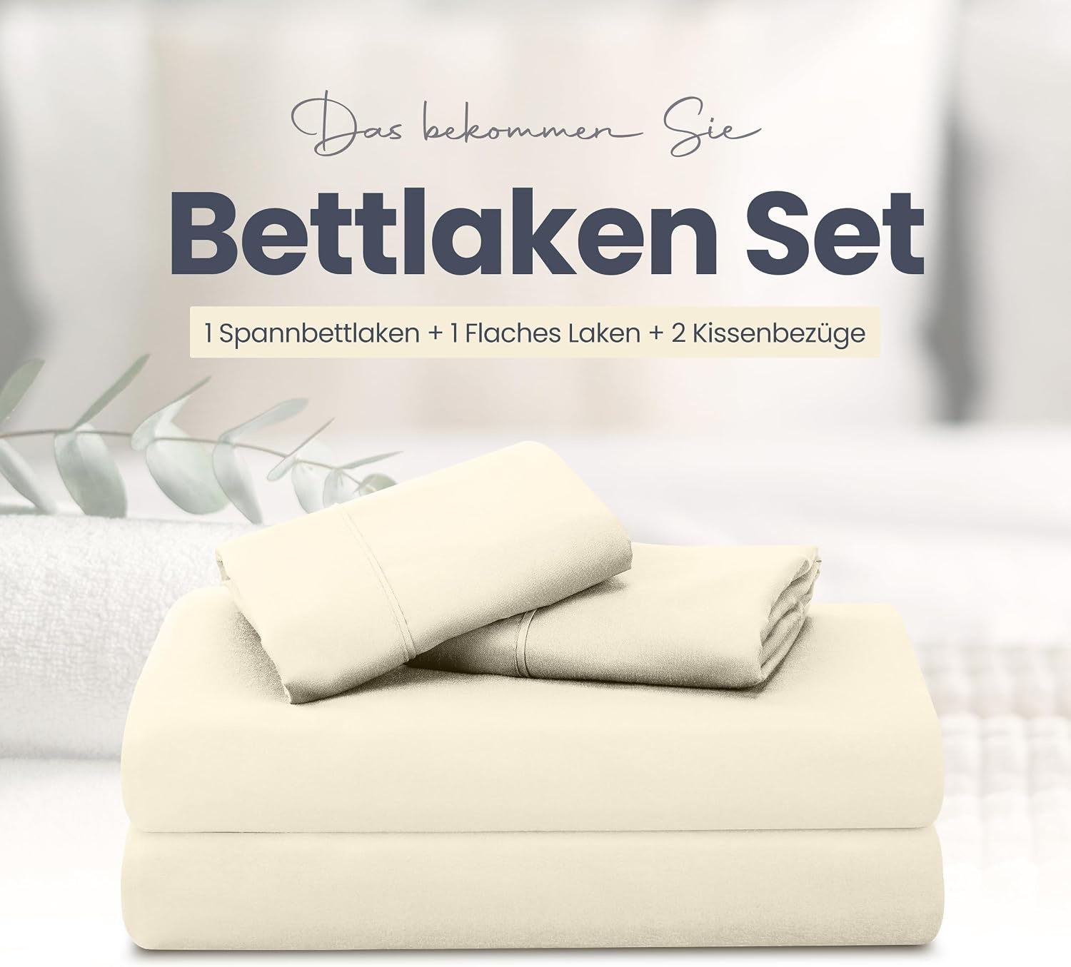 image:imageUtopia Bedding 4 Teilige Bettlaken Set 135x190cm Niederlndisches BlauElfenbein