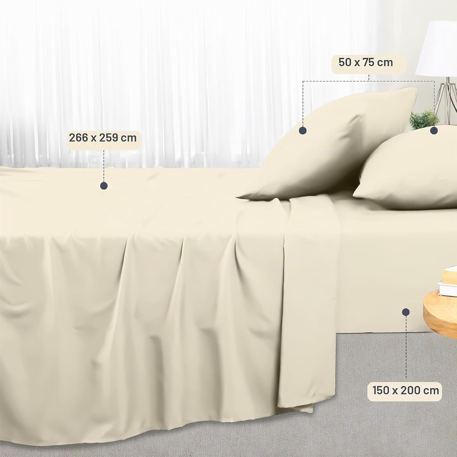 image:imageUtopia Bedding 4 Teilige Bettlaken Set 135x190cm Niederlndisches BlauElfenbein