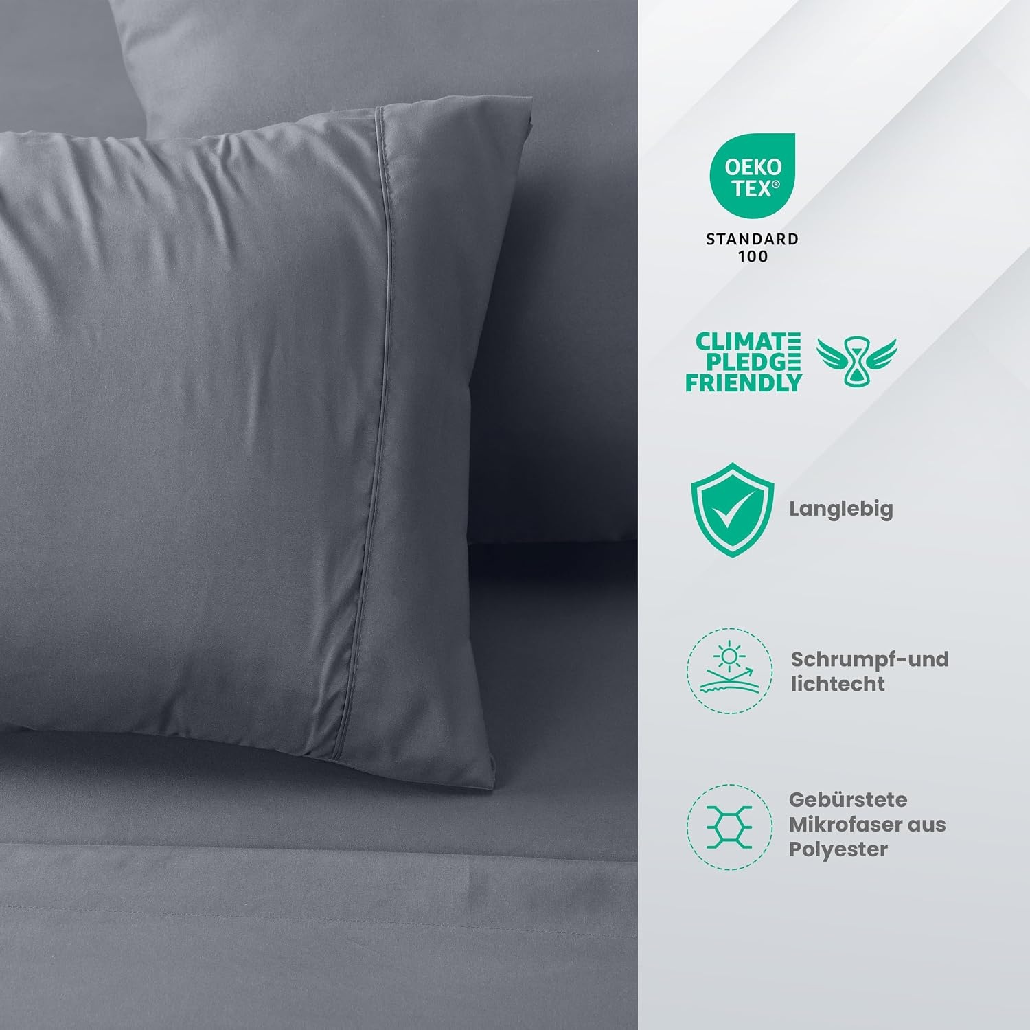 image:imageUtopia Bedding 4 Teilige Bettlaken Set 135x190cm Niederlndisches BlauGrau
