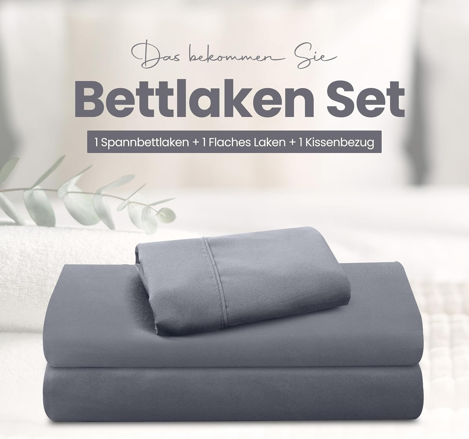 image:imageUtopia Bedding 4 Teilige Bettlaken Set 135x190cm Niederlndisches BlauGrau