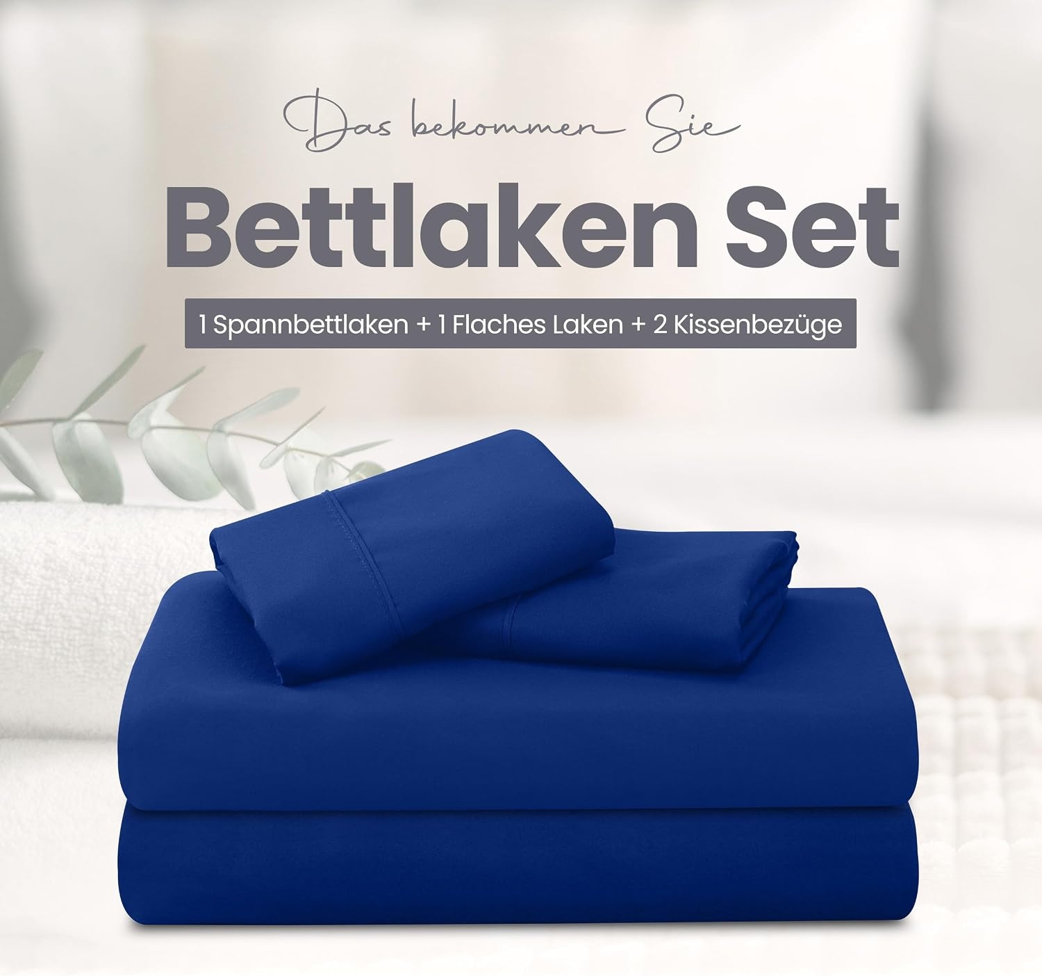 image:imageUtopia Bedding 4 Teilige Bettlaken Set 135x190cm Niederlndisches BlauKnigsblau