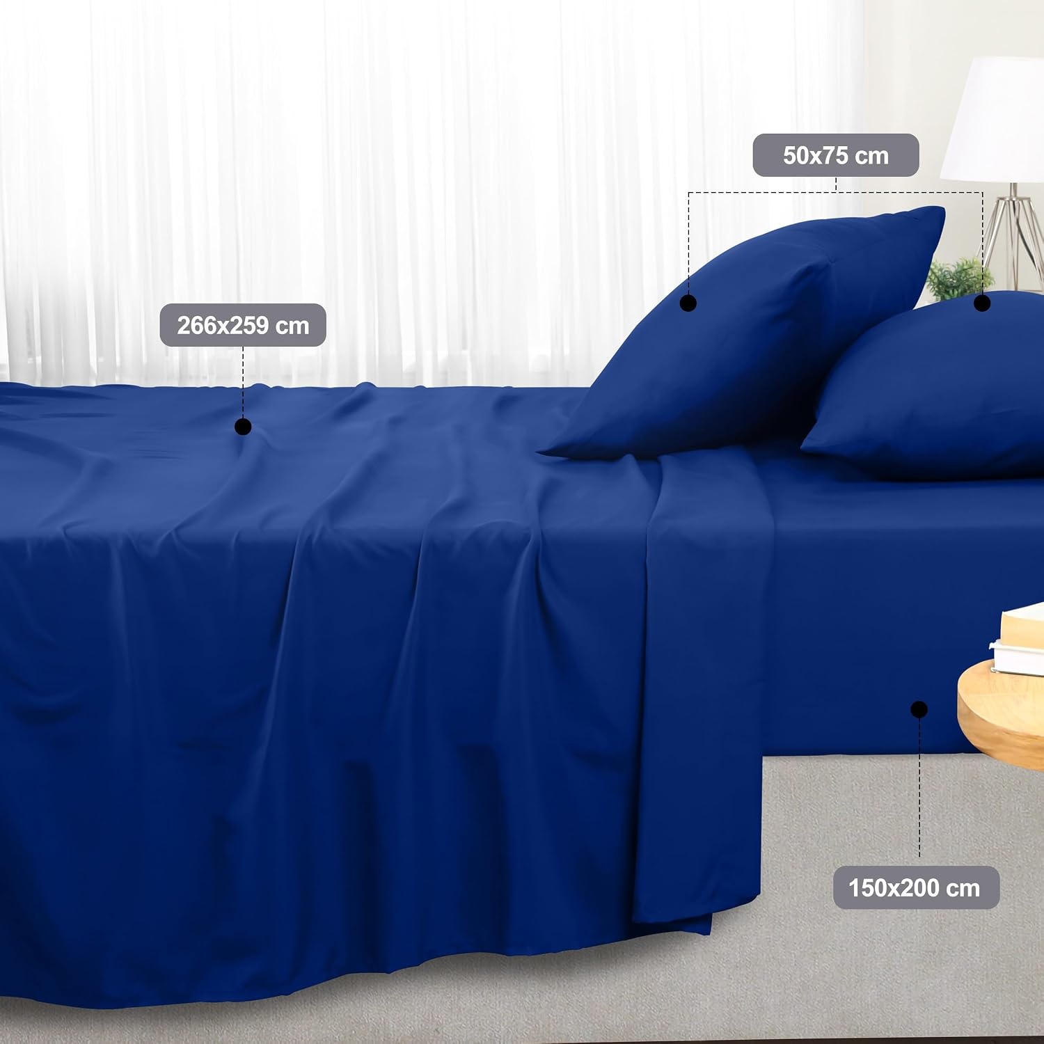image:imageUtopia Bedding 4 Teilige Bettlaken Set 135x190cm Niederlndisches BlauKnigsblau