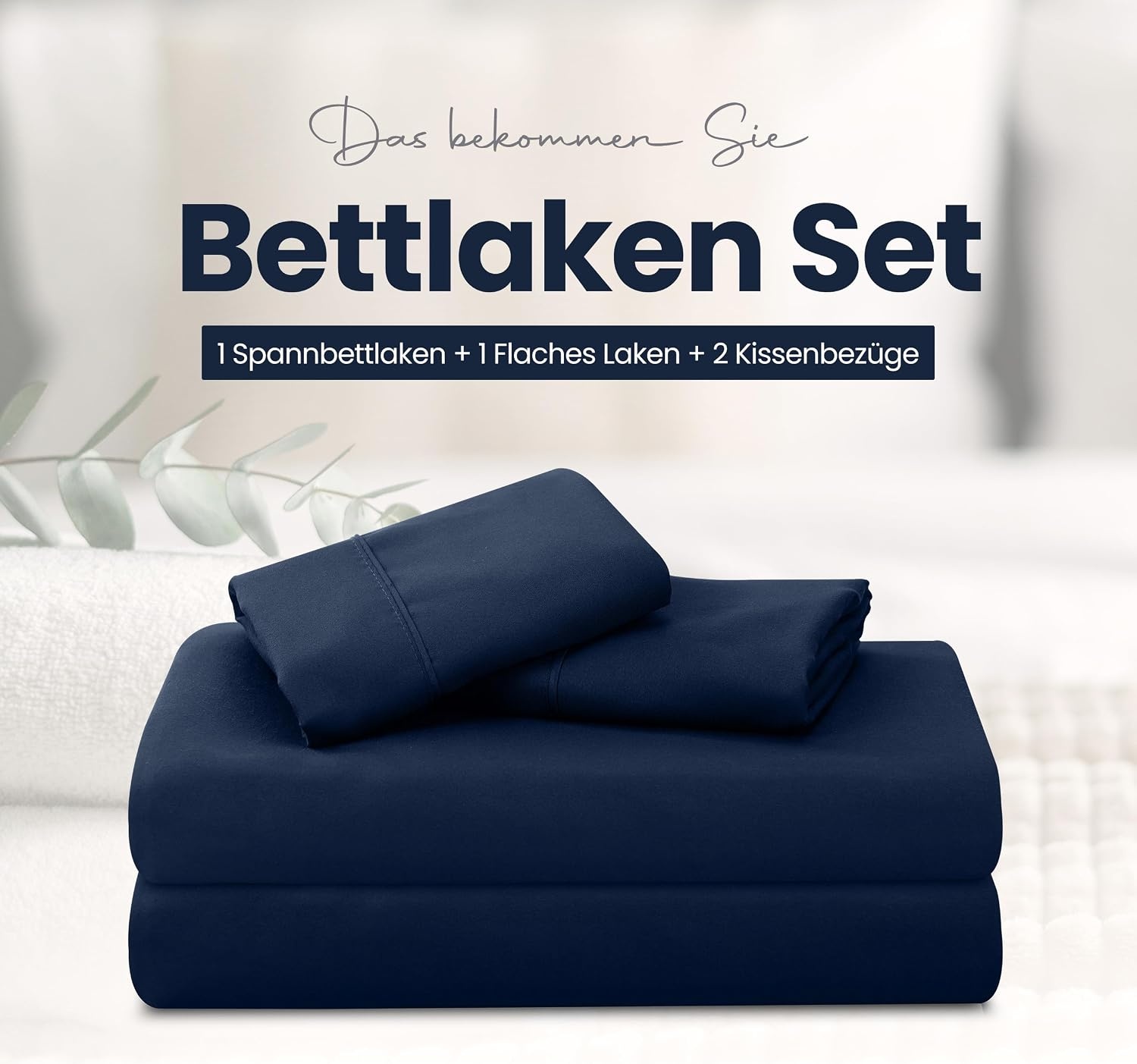 image:imageUtopia Bedding 4 Teilige Bettlaken Set 135x190cm Niederlndisches BlauMarineblau