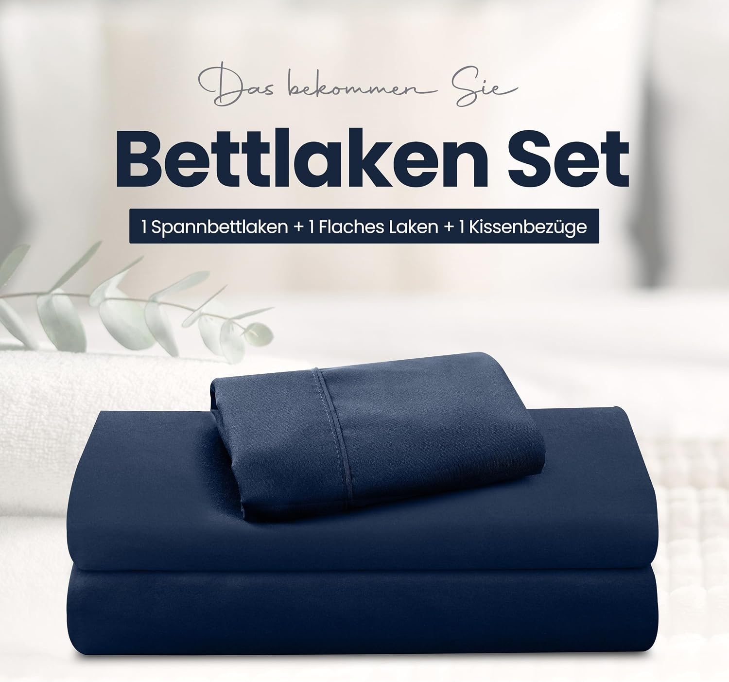 image:imageUtopia Bedding 4 Teilige Bettlaken Set 135x190cm Niederlndisches BlauMarineblau