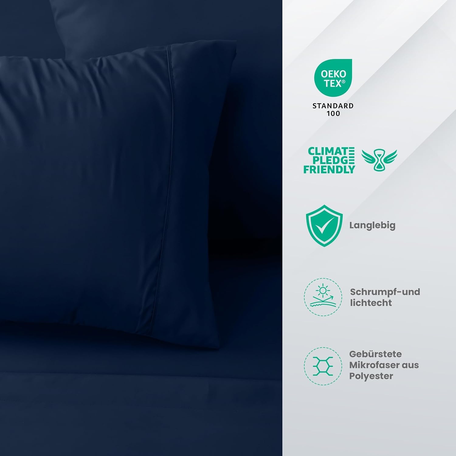 image:imageUtopia Bedding 4 Teilige Bettlaken Set 135x190cm Niederlndisches BlauMarineblau