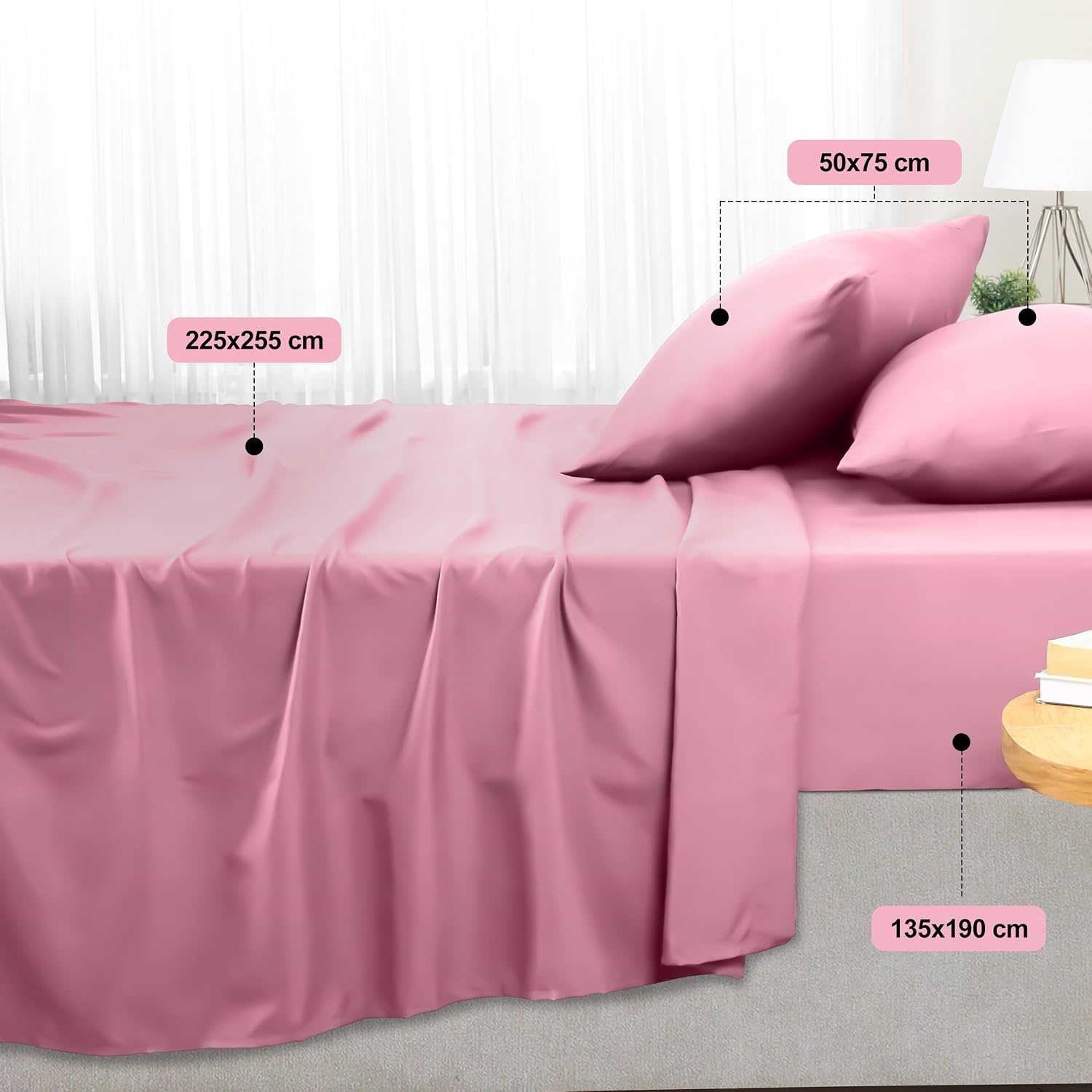image:imageUtopia Bedding 4 Teilige Bettlaken Set 135x190cm Niederlndisches BlauRosa