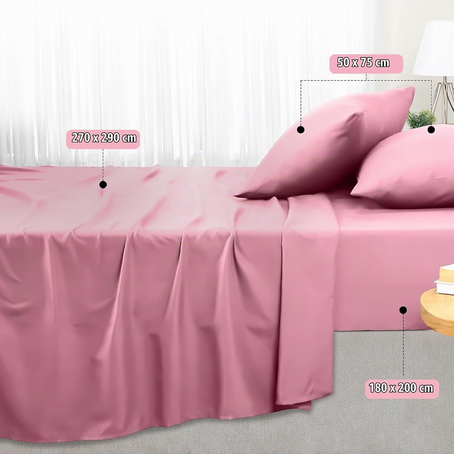 image:imageUtopia Bedding 4 Teilige Bettlaken Set 135x190cm Niederlndisches BlauRosa