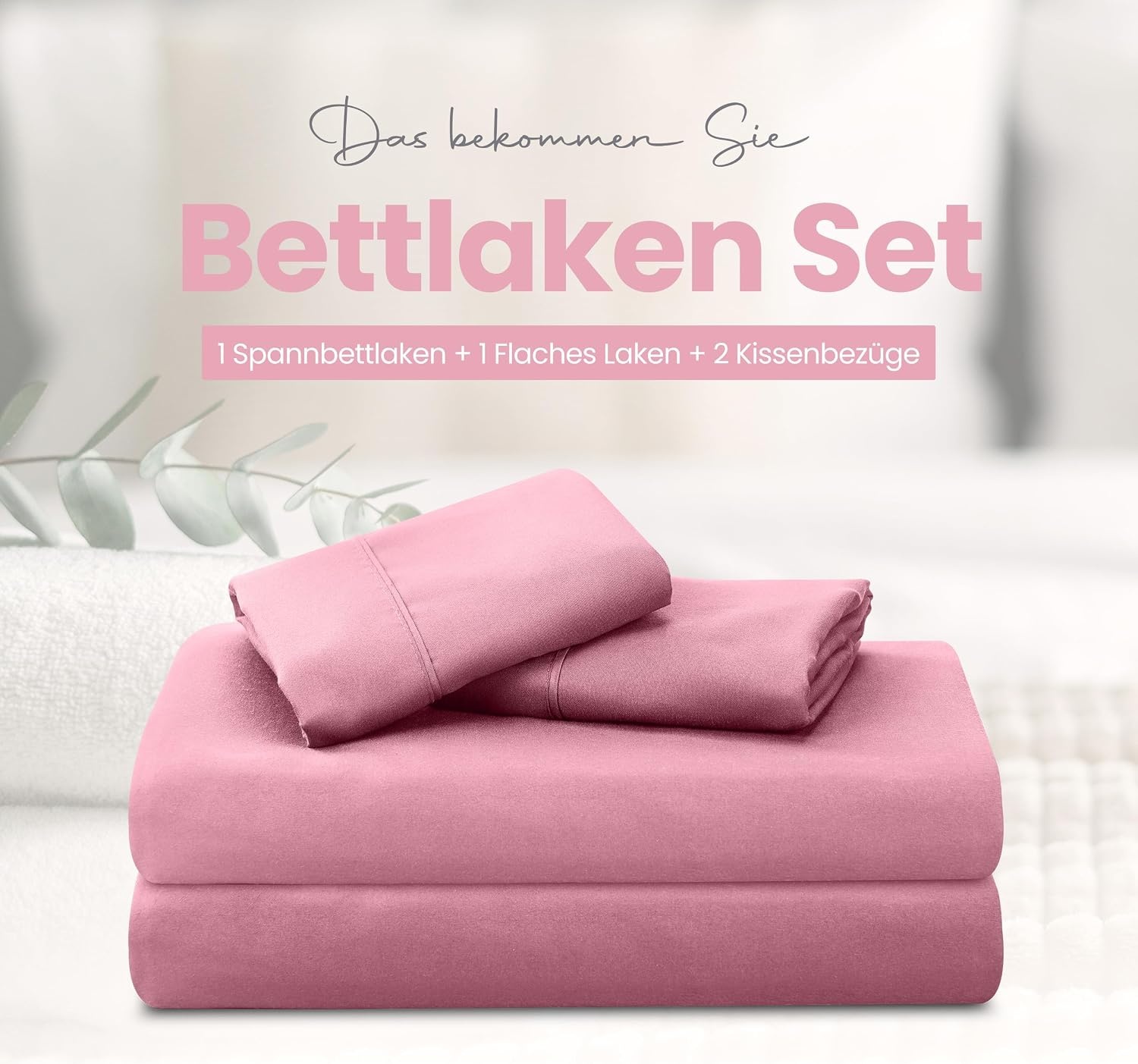 image:imageUtopia Bedding 4 Teilige Bettlaken Set 135x190cm Niederlndisches BlauRosa