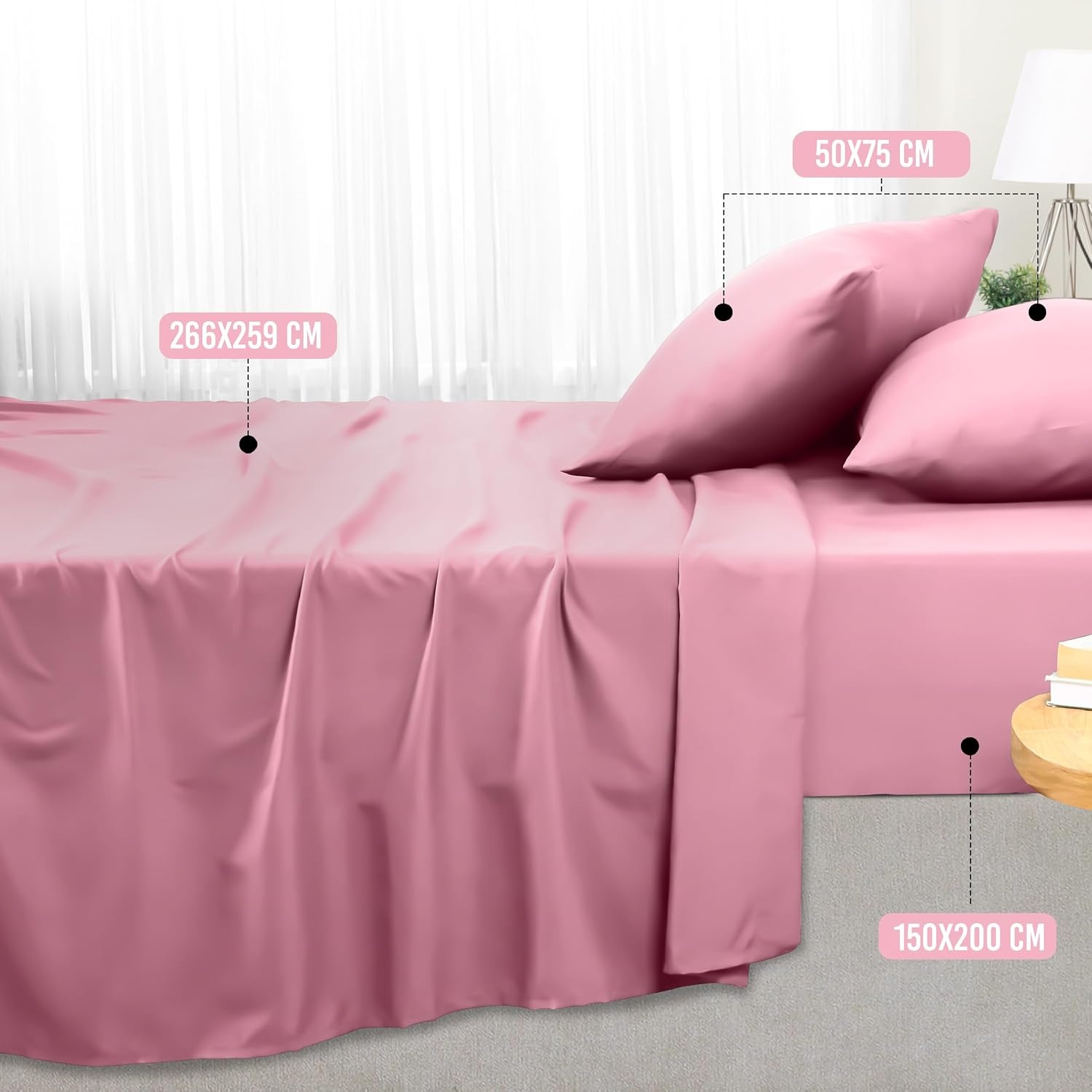 image:imageUtopia Bedding 4 Teilige Bettlaken Set 135x190cm Niederlndisches BlauRosa