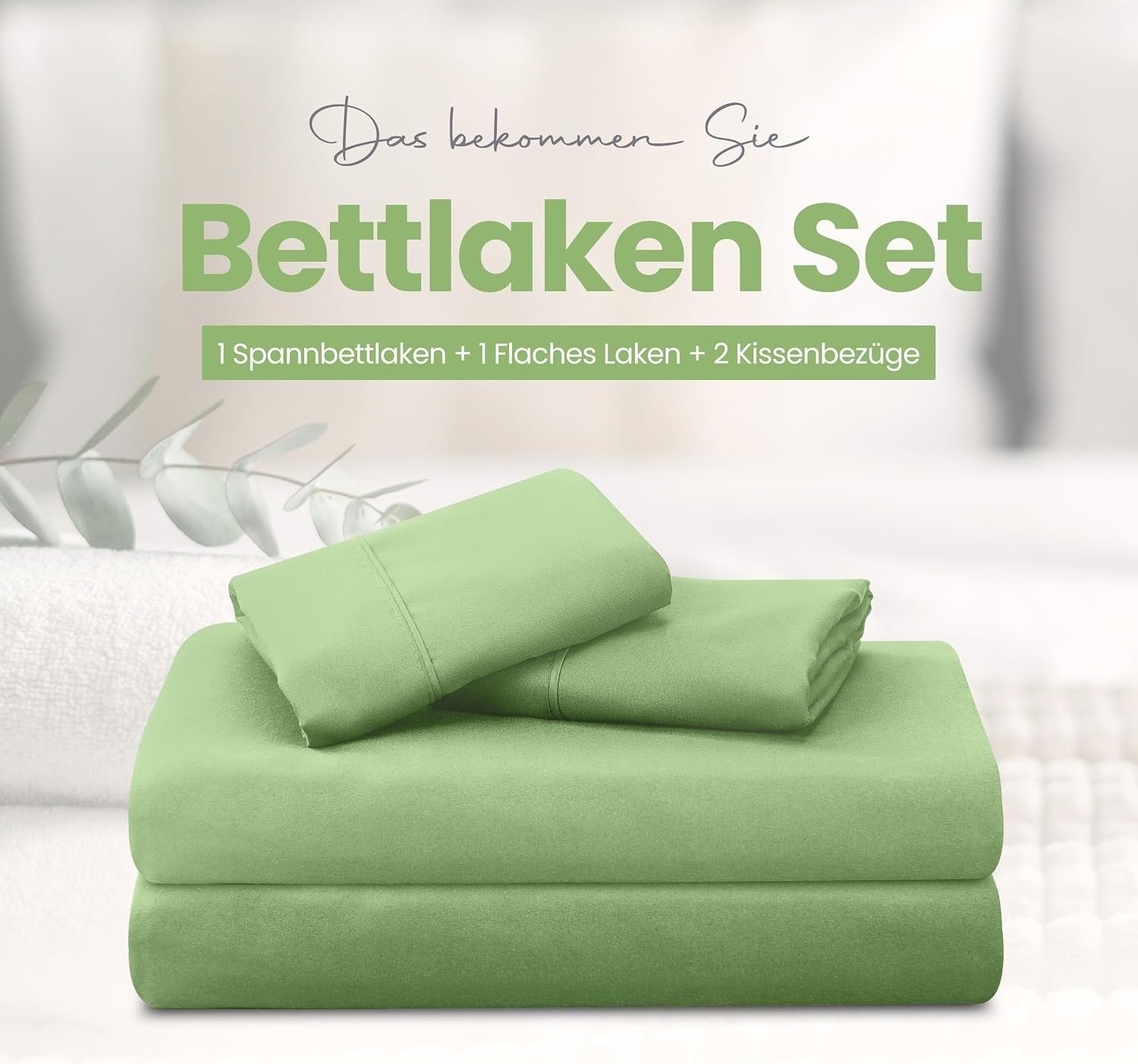 image:imageUtopia Bedding 4 Teilige Bettlaken Set 135x190cm Niederlndisches BlauSalbei Grn