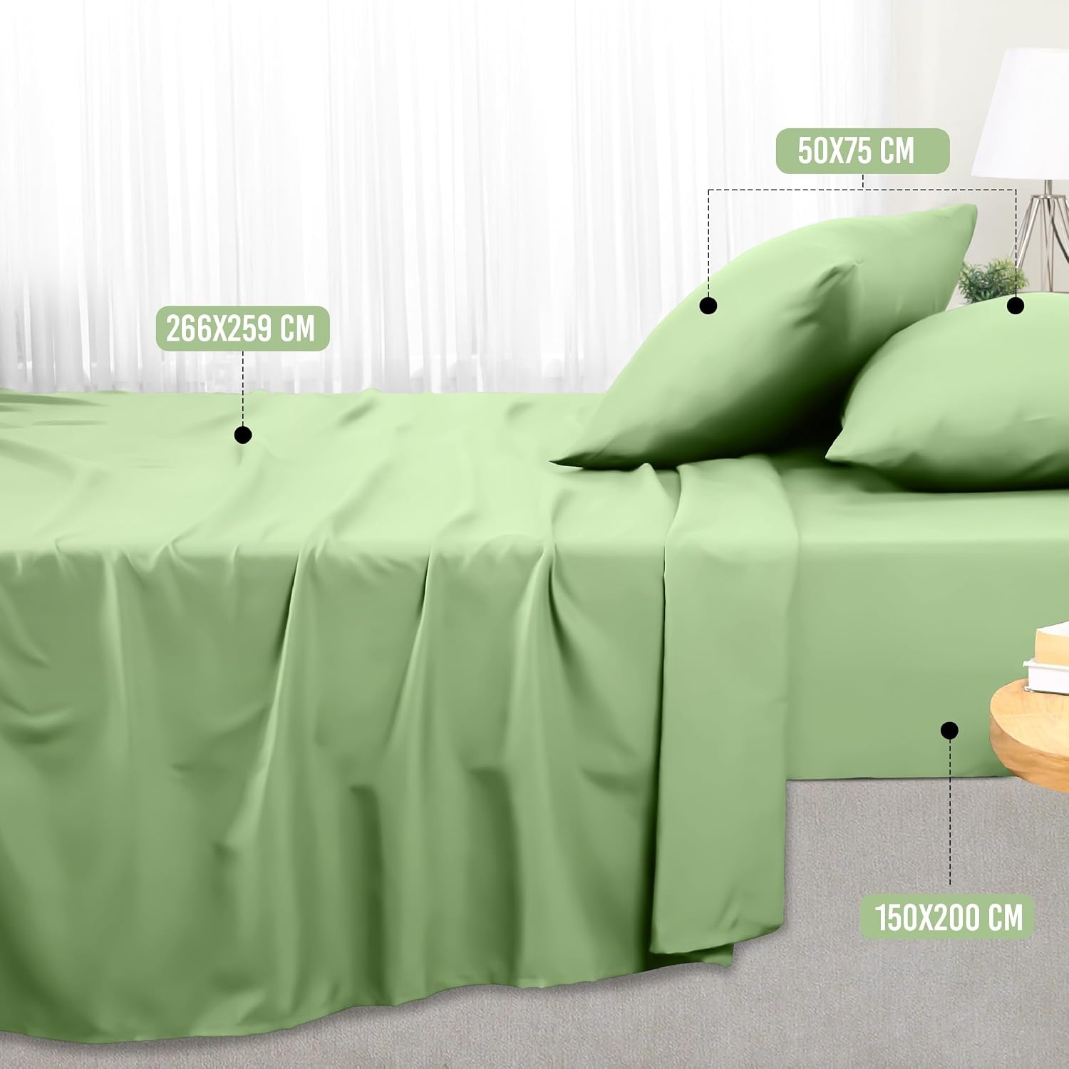 image:imageUtopia Bedding 4 Teilige Bettlaken Set 135x190cm Niederlndisches BlauSalbei Grn