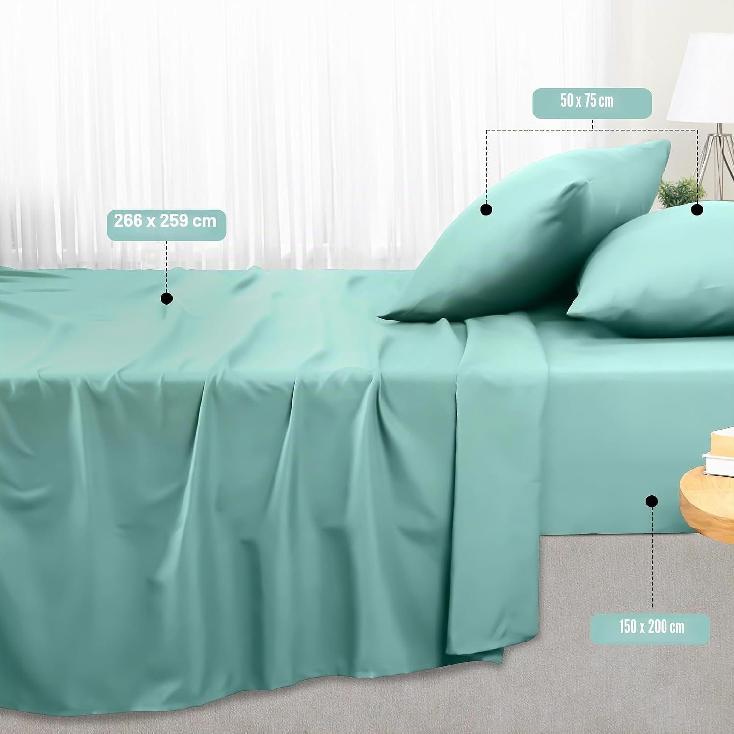 image:imageUtopia Bedding 4 Teilige Bettlaken Set 135x190cm Niederlndisches BlauSpa Blau