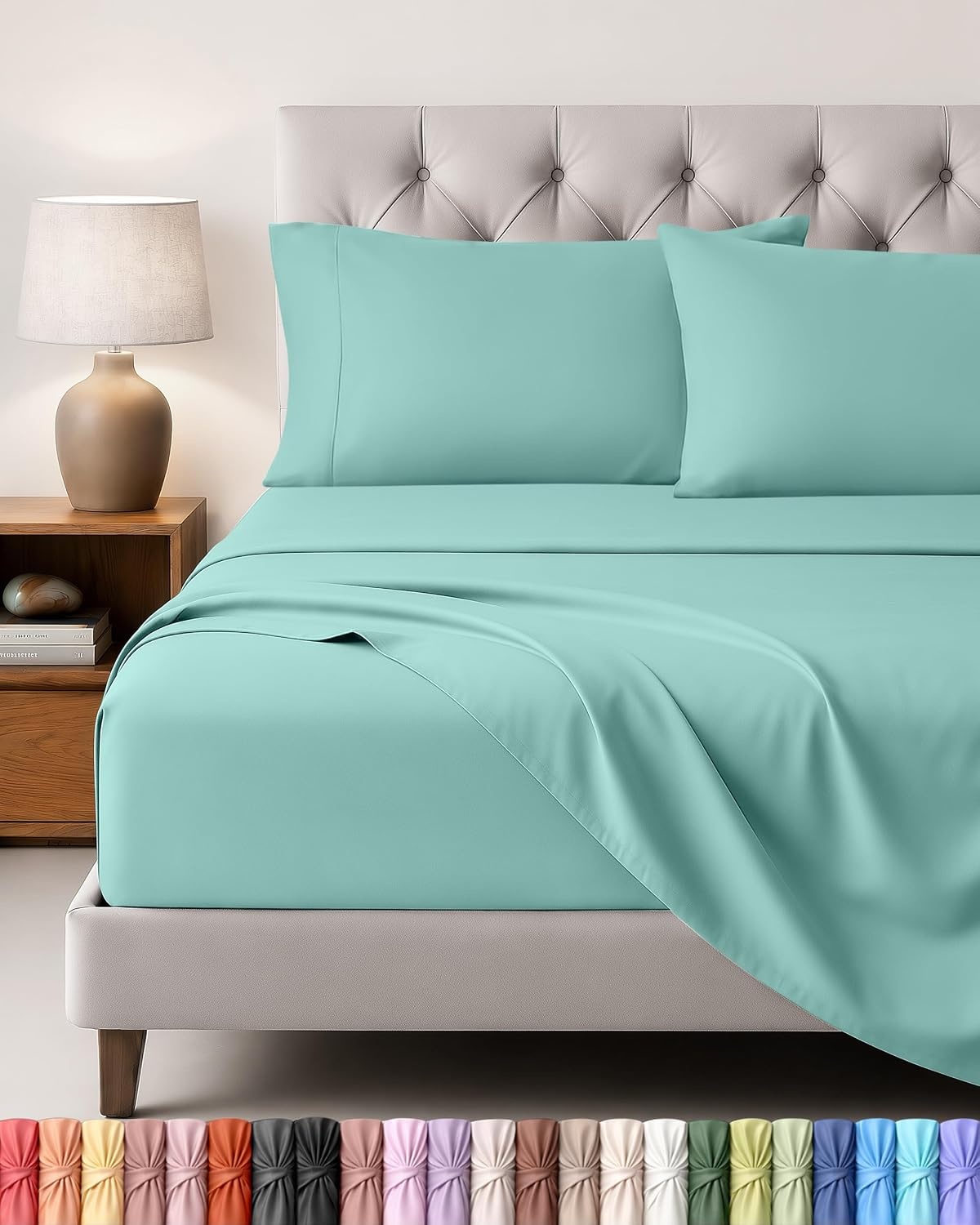 image:imageUtopia Bedding 4 Teilige Bettlaken Set 135x190cm Niederlndisches BlauSpa Blau