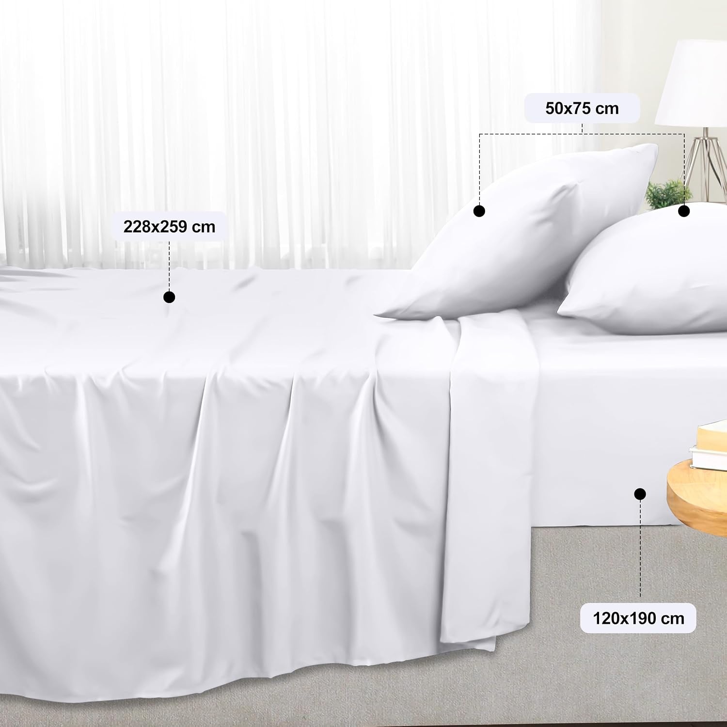 image:imageUtopia Bedding 4 Teilige Bettlaken Set 135x190cm Niederlndisches BlauWei