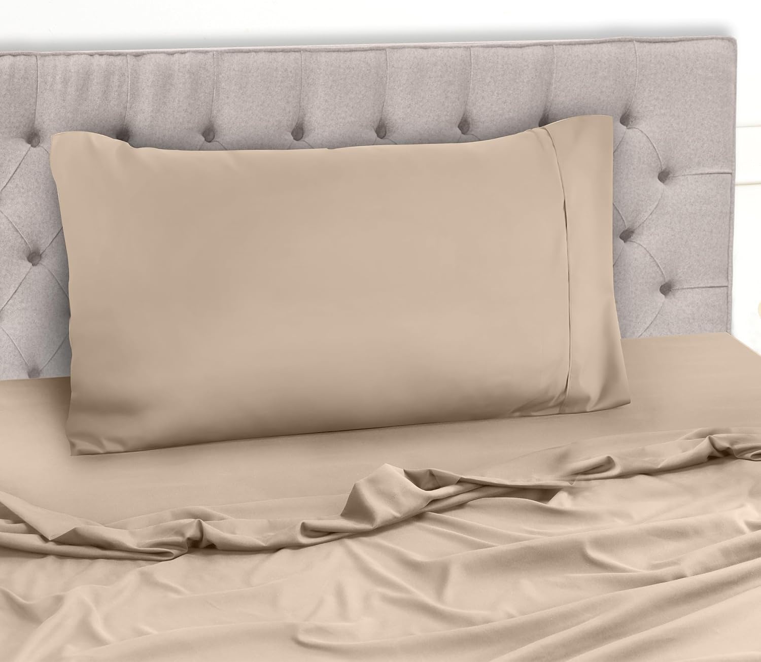 image:imageUtopia Bedding 4 Teilige Bettlaken Set 180x200cm BurgunderrotBeige