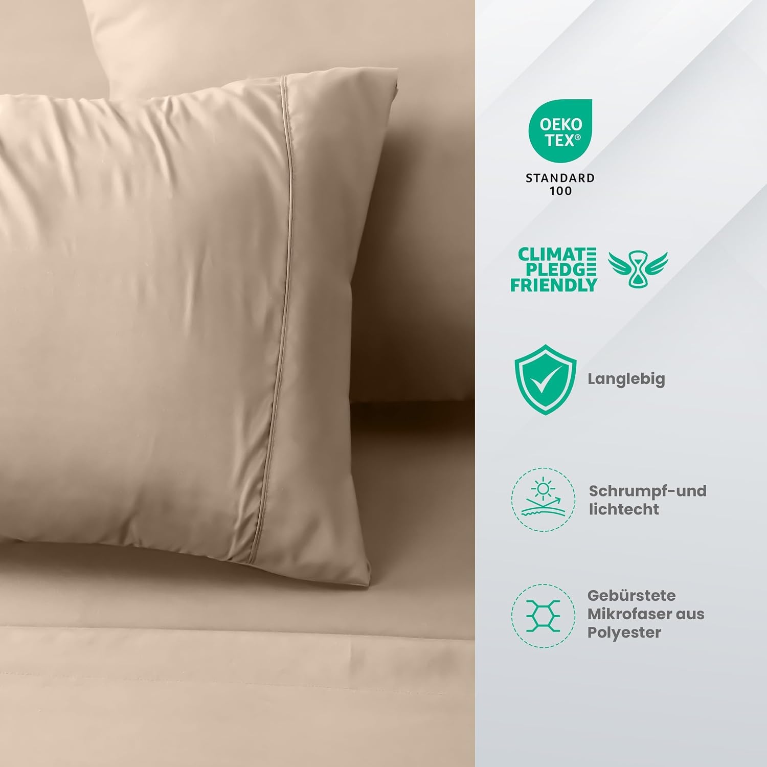 image:imageUtopia Bedding 4 Teilige Bettlaken Set 180x200cm BurgunderrotBeige