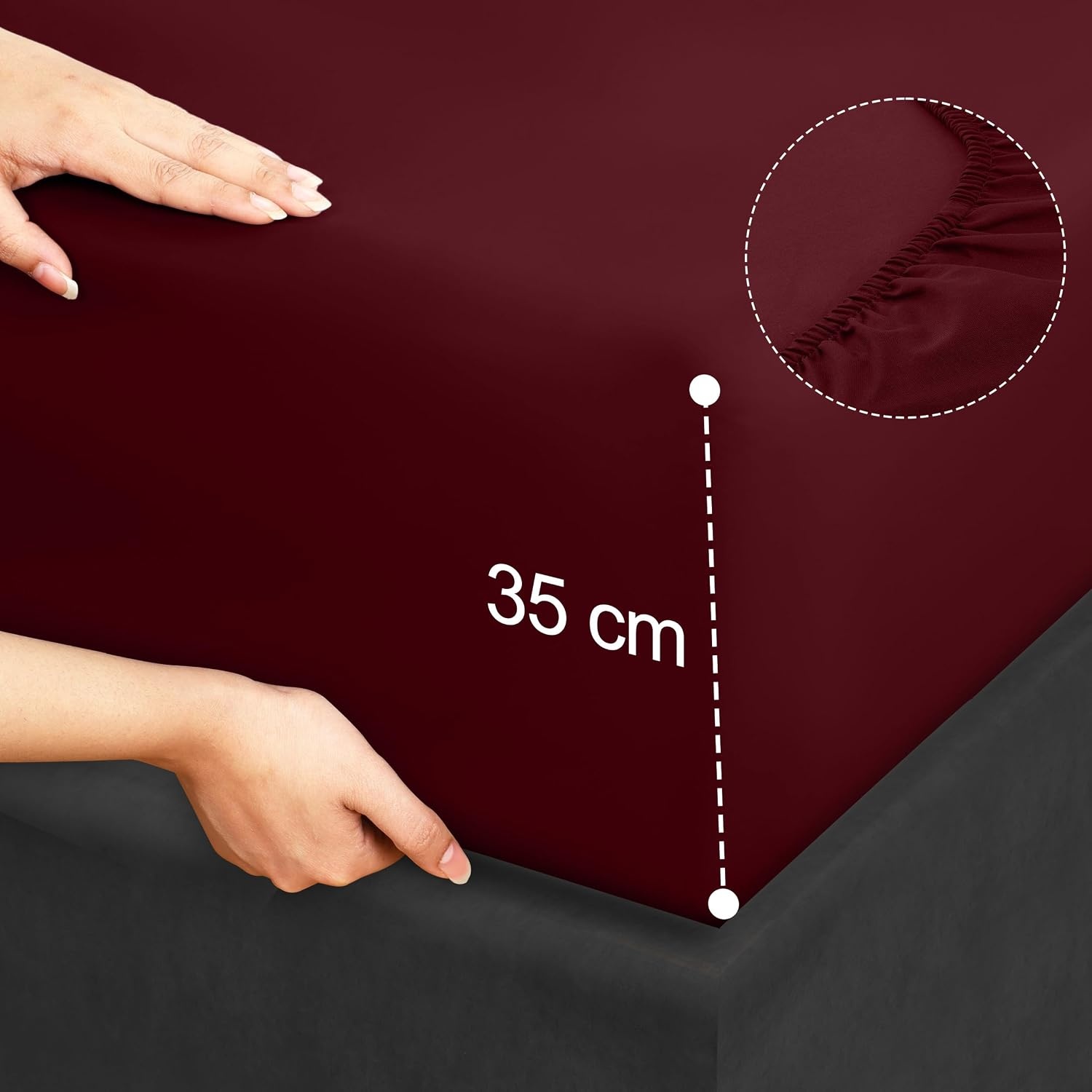 image:imageUtopia Bedding 4 Teilige Bettlaken Set 180x200cm BurgunderrotBurgunderrot