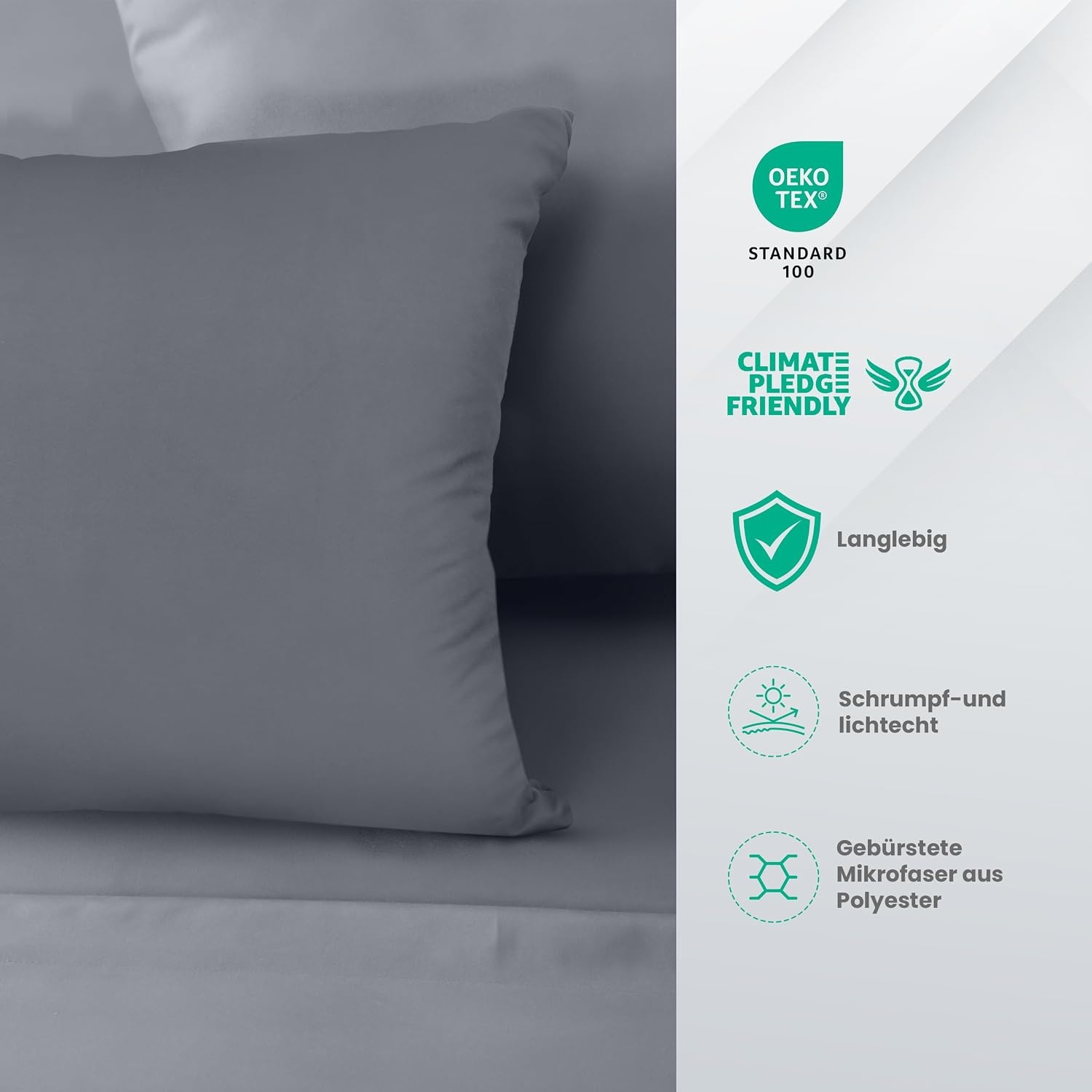 image:imageUtopia Bedding 4 Teilige Bettlaken Set 180x200cm BurgunderrotGrau