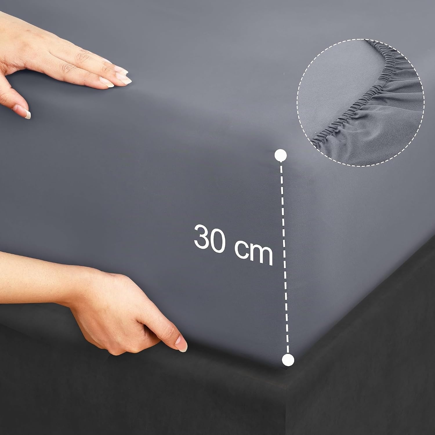 image:imageUtopia Bedding 4 Teilige Bettlaken Set 180x200cm BurgunderrotGrau
