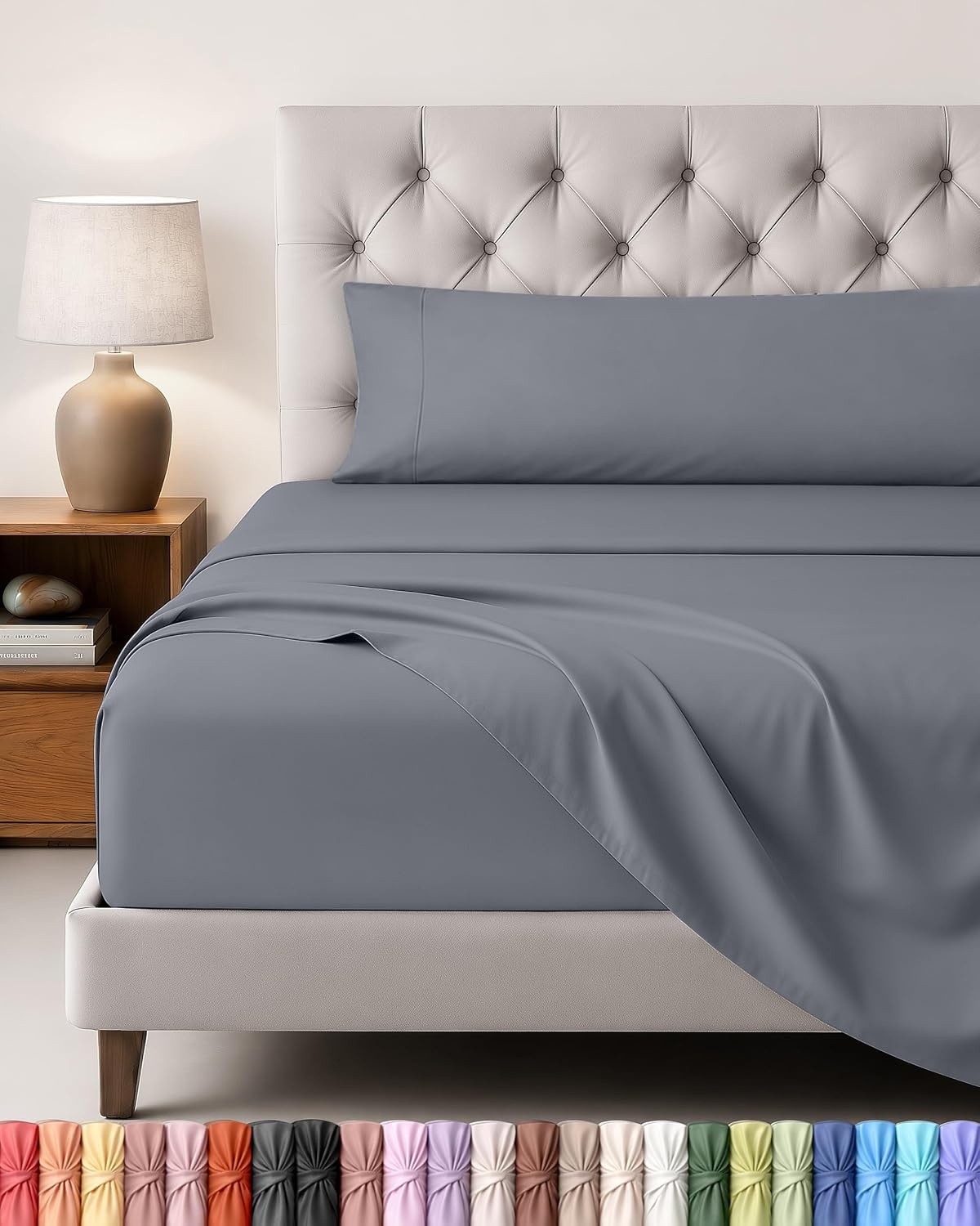 image:imageUtopia Bedding 4 Teilige Bettlaken Set 180x200cm BurgunderrotGrau