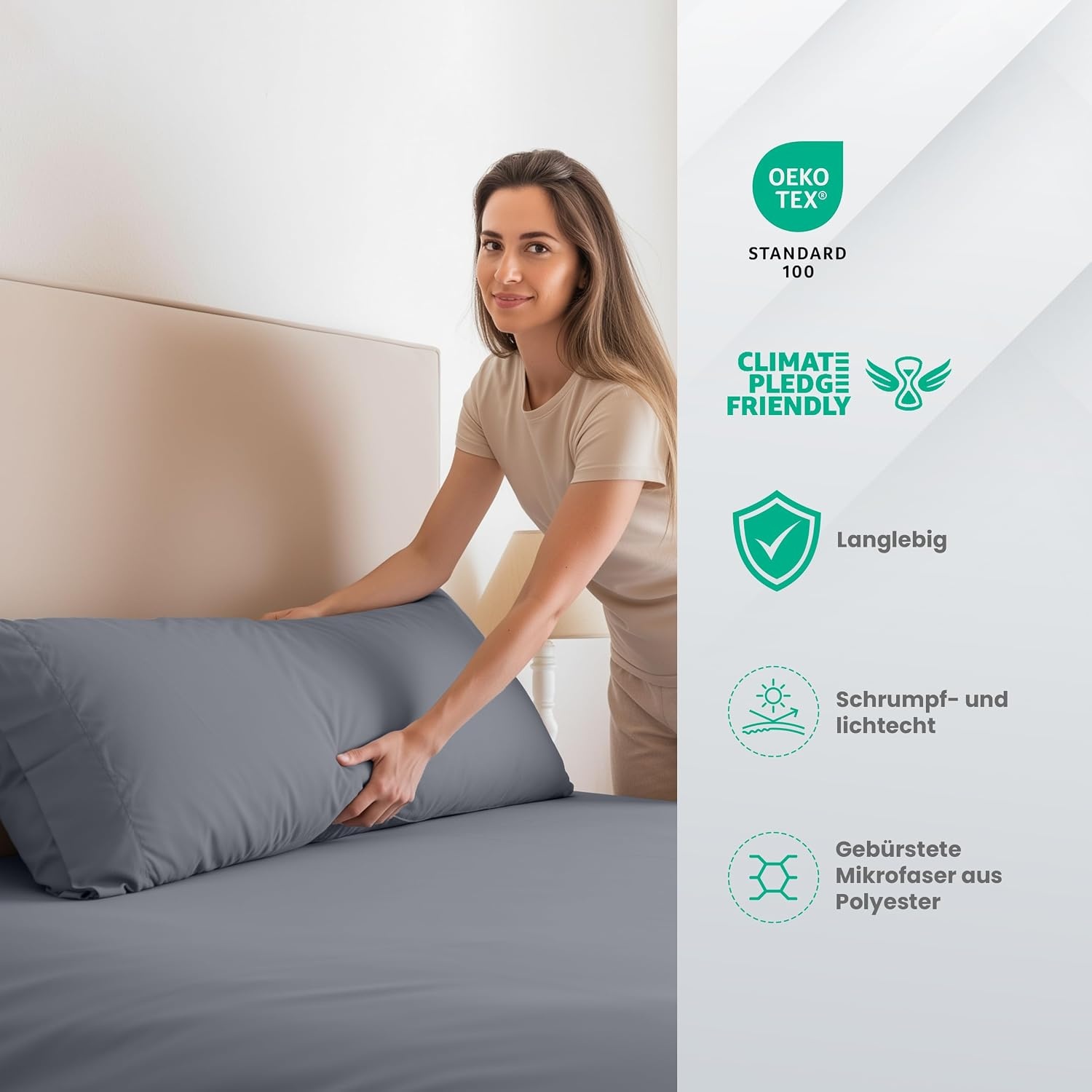 image:imageUtopia Bedding 4 Teilige Bettlaken Set 180x200cm BurgunderrotGrau