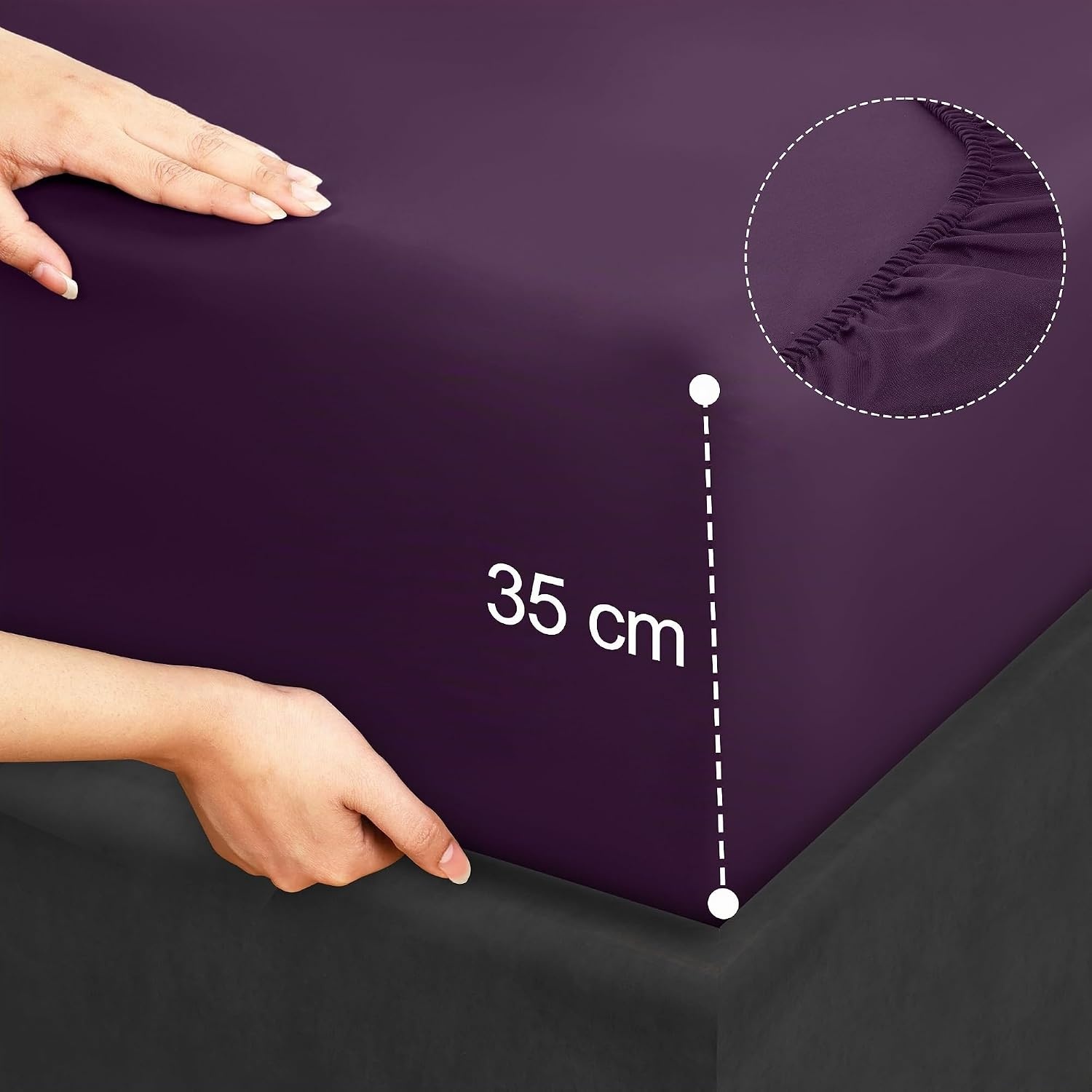 image:imageUtopia Bedding 4 Teilige Bettlaken Set 180x200cm BurgunderrotLila
