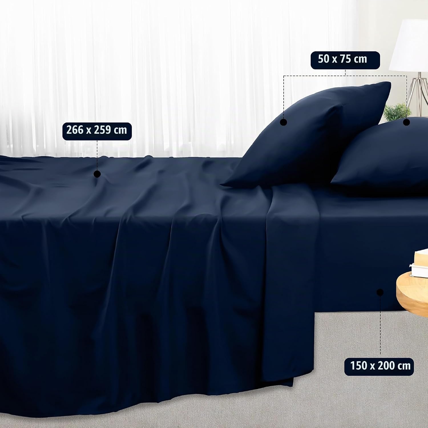 image:imageUtopia Bedding 4 Teilige Bettlaken Set 180x200cm BurgunderrotMarineblau